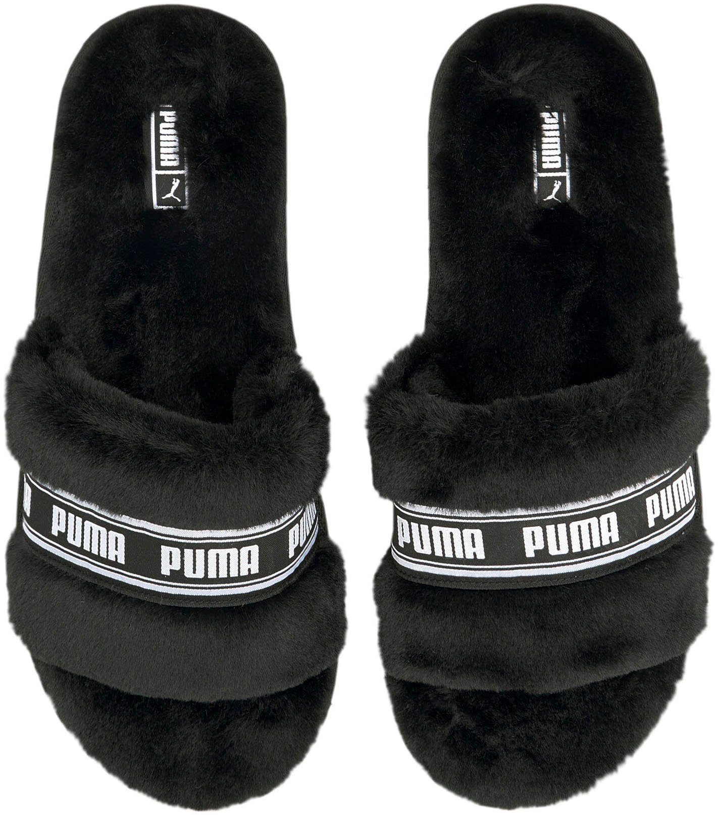 PUMA FLUFF Black-Puma Puma Badesandale White