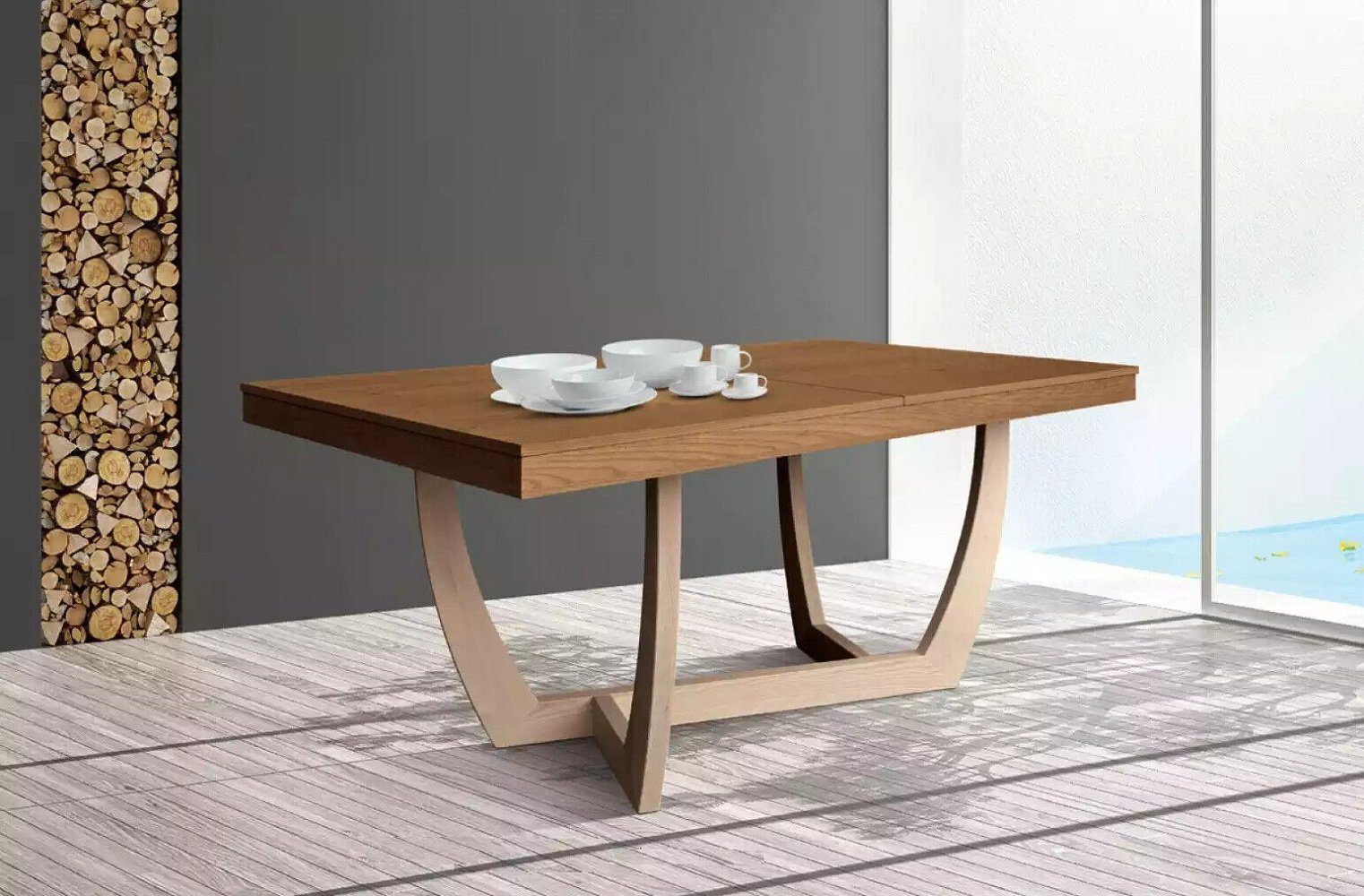 1x (1-St., Esstische Küchentisch Holztisch Made JVmoebel Aus Esstisch in Esstisch), Europa Holz Ausziehbar Tisch Esstisch