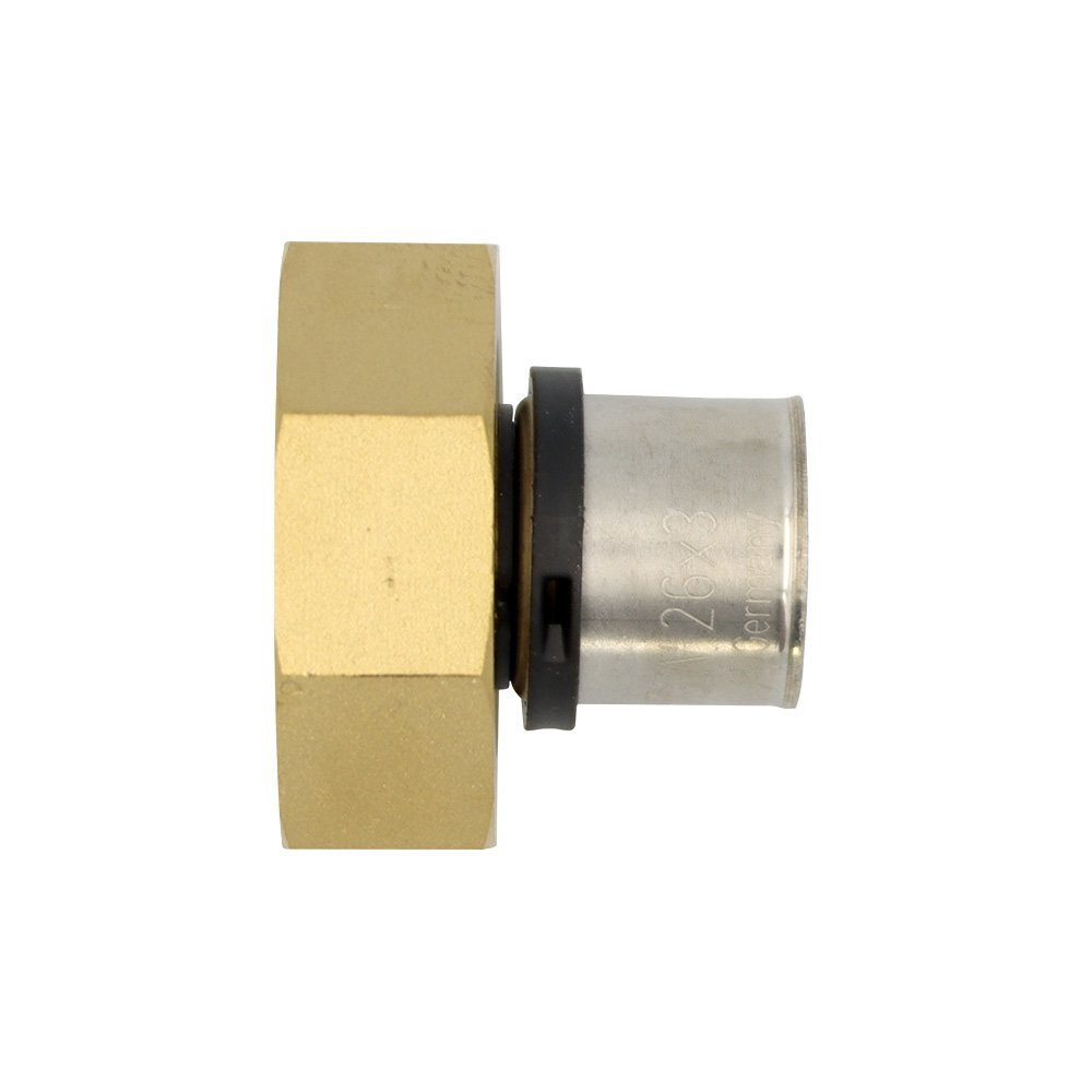 PipeTec Deutschland Pressfitting Pressfitting Verschraubung Übergang 26x3 mm 1 1/2 Zoll IG TH Kontur