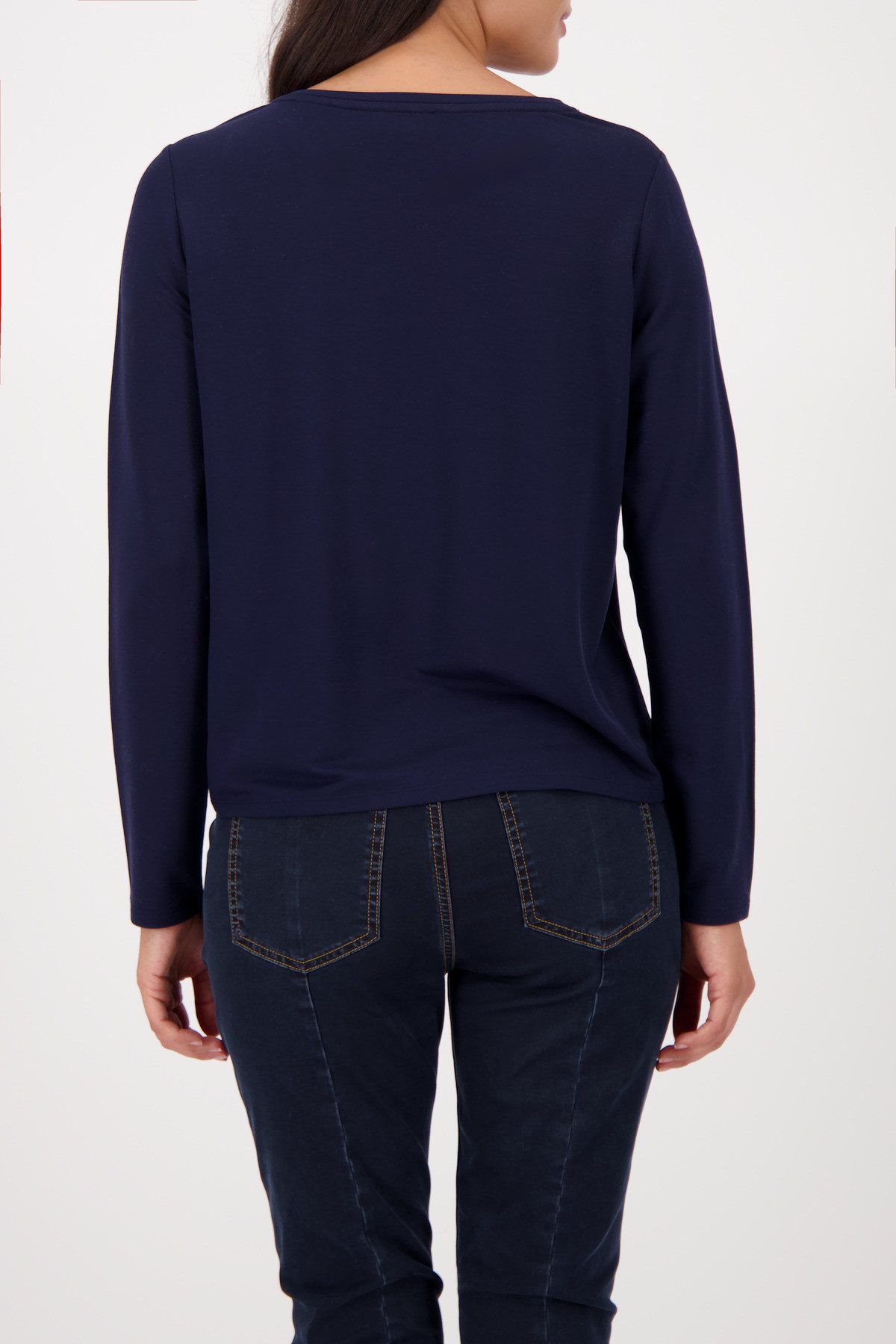 Monari Schlupfbluse mit Folienglanzdruck günstig online kaufen