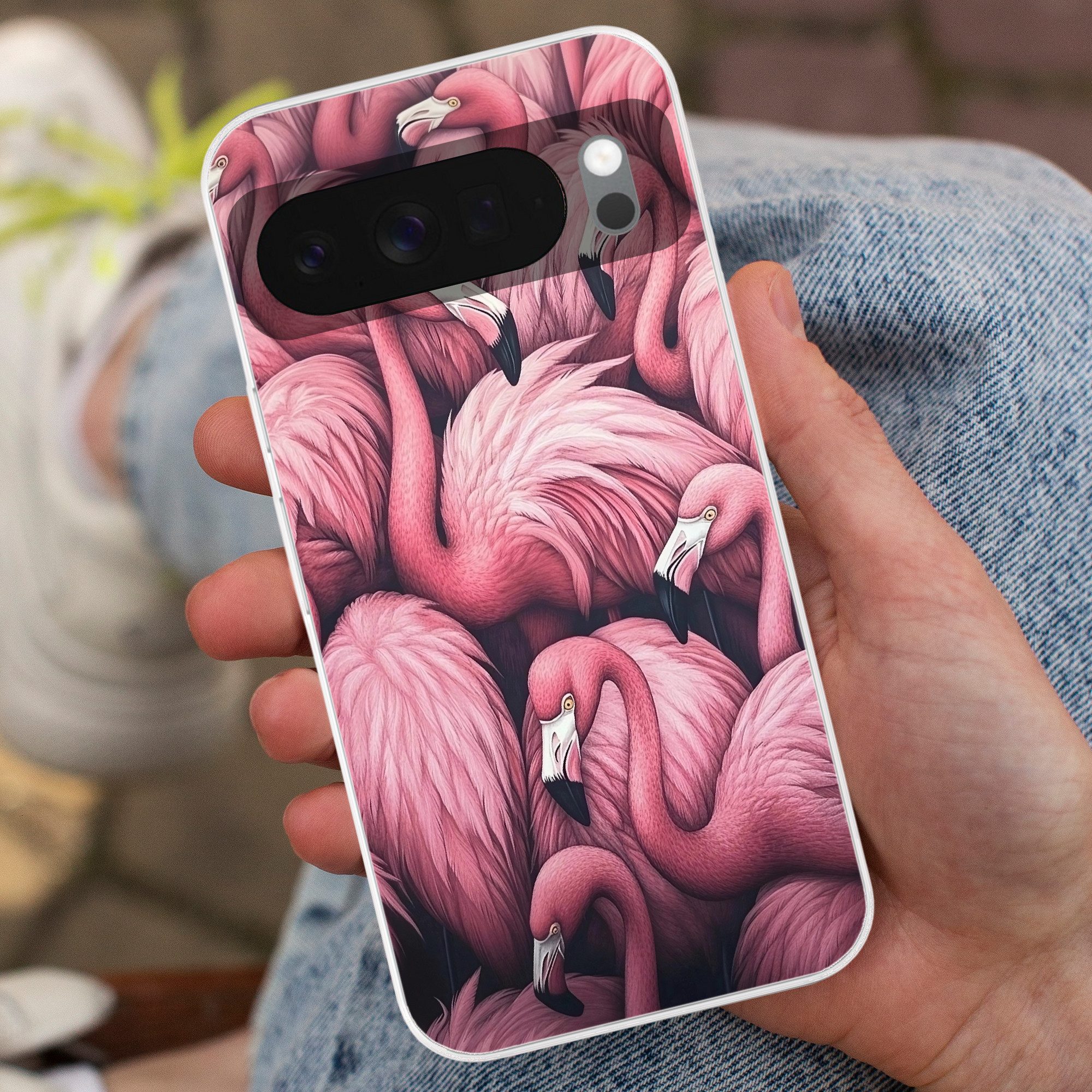 MuchoWow Handyhülle für Google Pixel 10 Flamingo - Rosa - Tiere, Phone Case, Silikon, Schutzhülle Dünn
