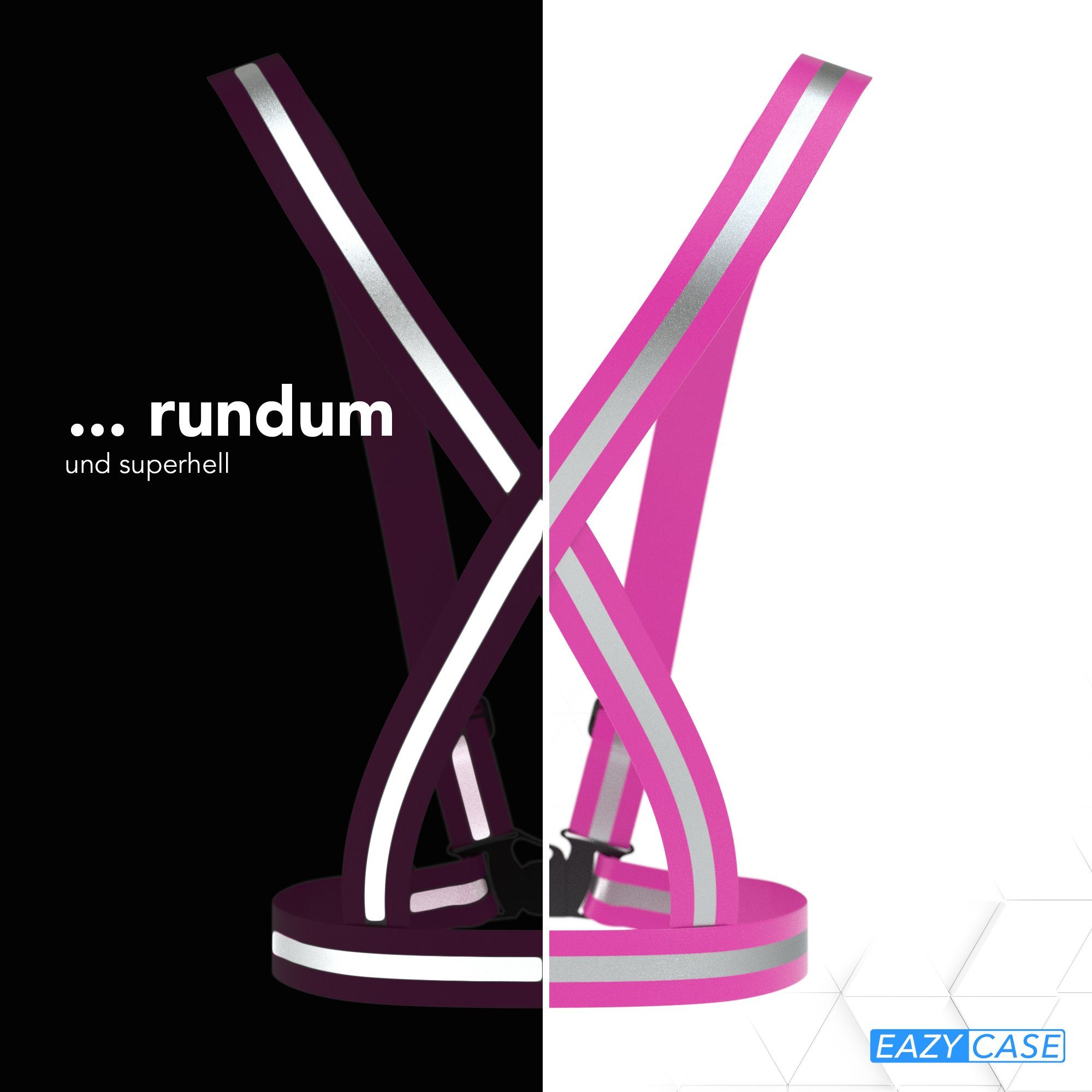 EAZY CASE Warnweste Universal Warnweste mit Schnalle leichte Warnweste Fahrrad Reflektor Weste Damen Sicherheitsweste Pink