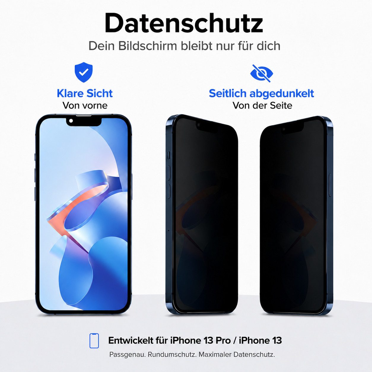 Ventarent Displayschutzglas Privacy Schutzglas für iPhone 17 Serie für Apple iPhone 17 Pro, 2er Set, 2 Stück, 9H Hartglas, oleophobe Beschichtung, casefreundlich