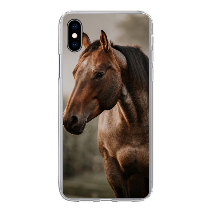 MuchoWow Handyhülle Pferd - Licht - Wald Handyhülle Apple iPhone Xs Smartphone-Bumper Print Handy