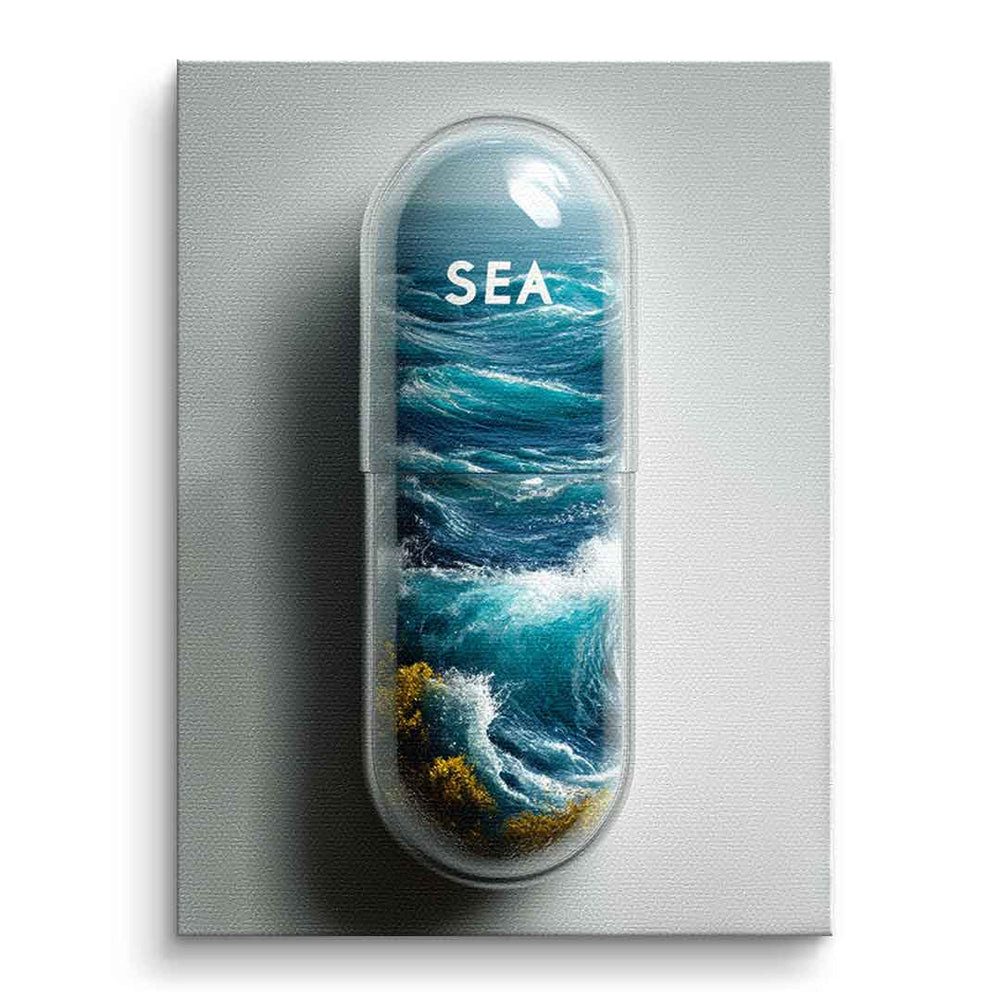 DOTCOMCANVAS® Leinwandbild SEA PILL, Leinwandbild SEA PILL Wandbild Kunstdruck