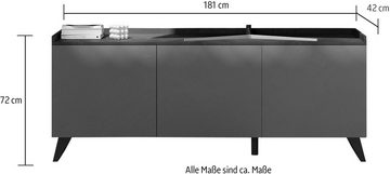 INOSIGN Lowboard Tray, Breite 181 cm, TV-Bank mit 3 Türen, Top "Tablet", Push-to-open Funktion