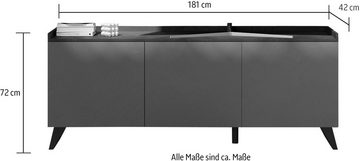 INOSIGN Lowboard Tray, Breite 181, 3 Türen, Top "Tablet", Push-to-open Funktion