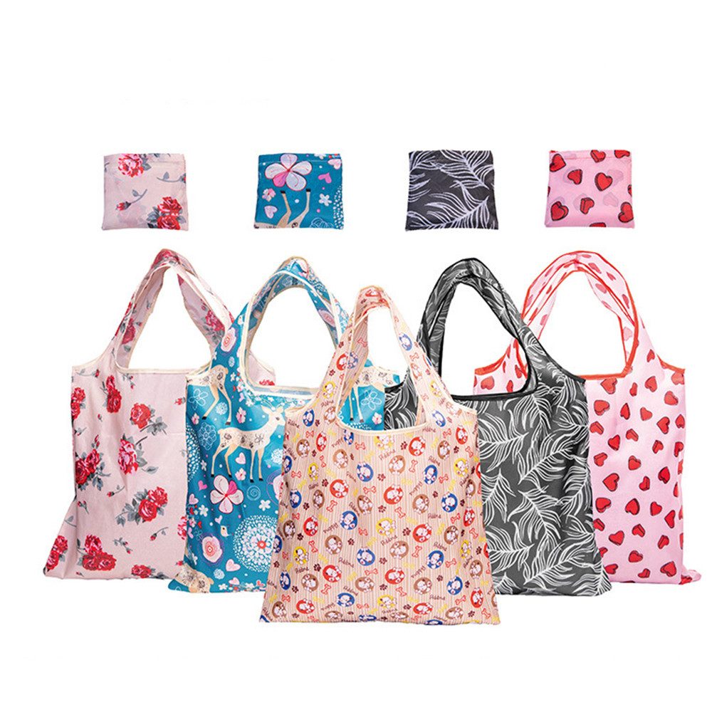 Coonoor Schultertasche Einkaufsshopper Faltbare Wiederverwendbarer Einkaufsbeutel 64x44cm (5-tlg)