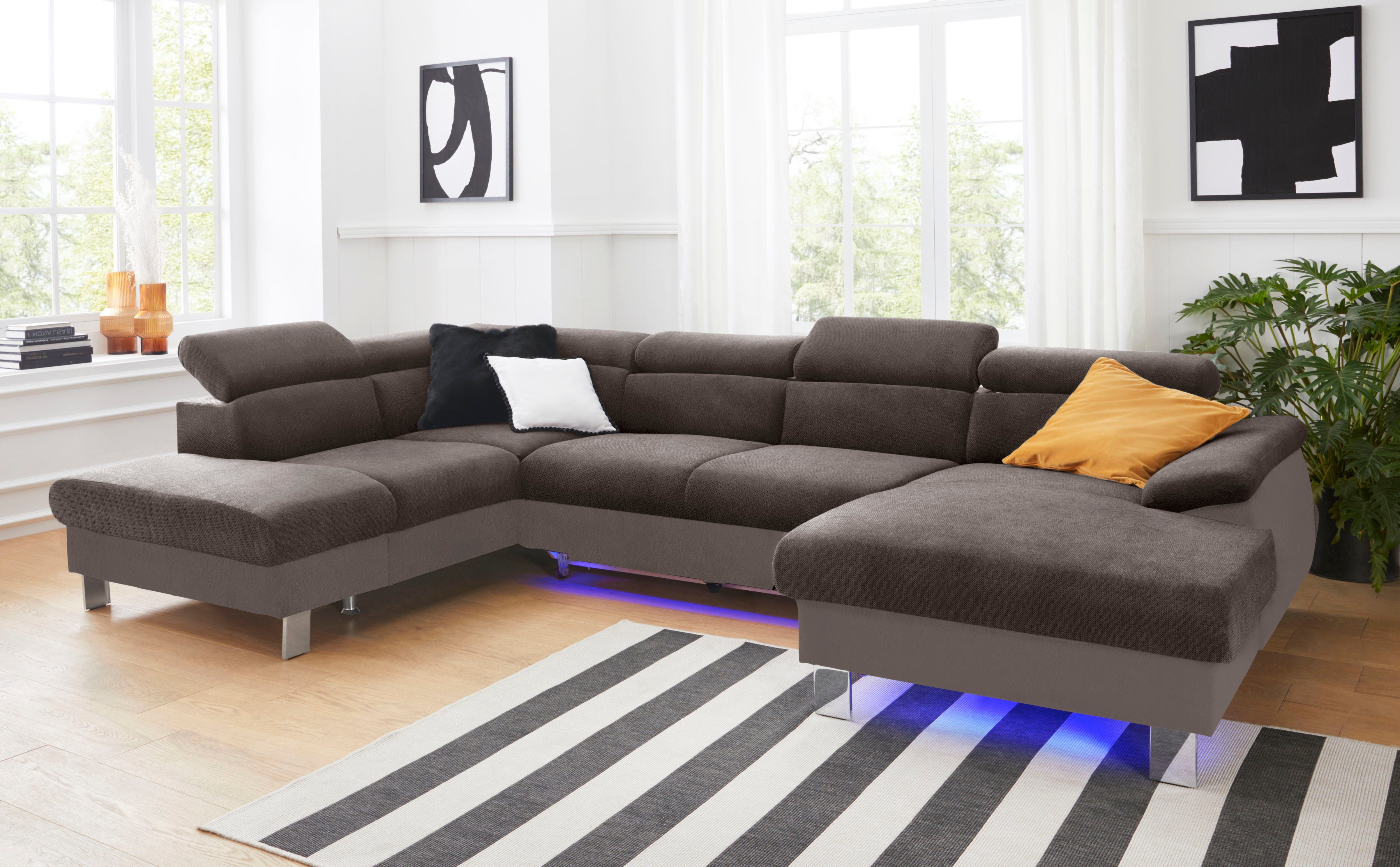 COTTA Wohnlandschaft Komaris U-Form mit Kopfteilverstellung, günstig online kaufen