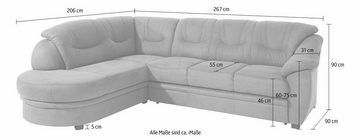 sit&more Ecksofa Savoni L-Form, wahlweise mit Bettfunktion