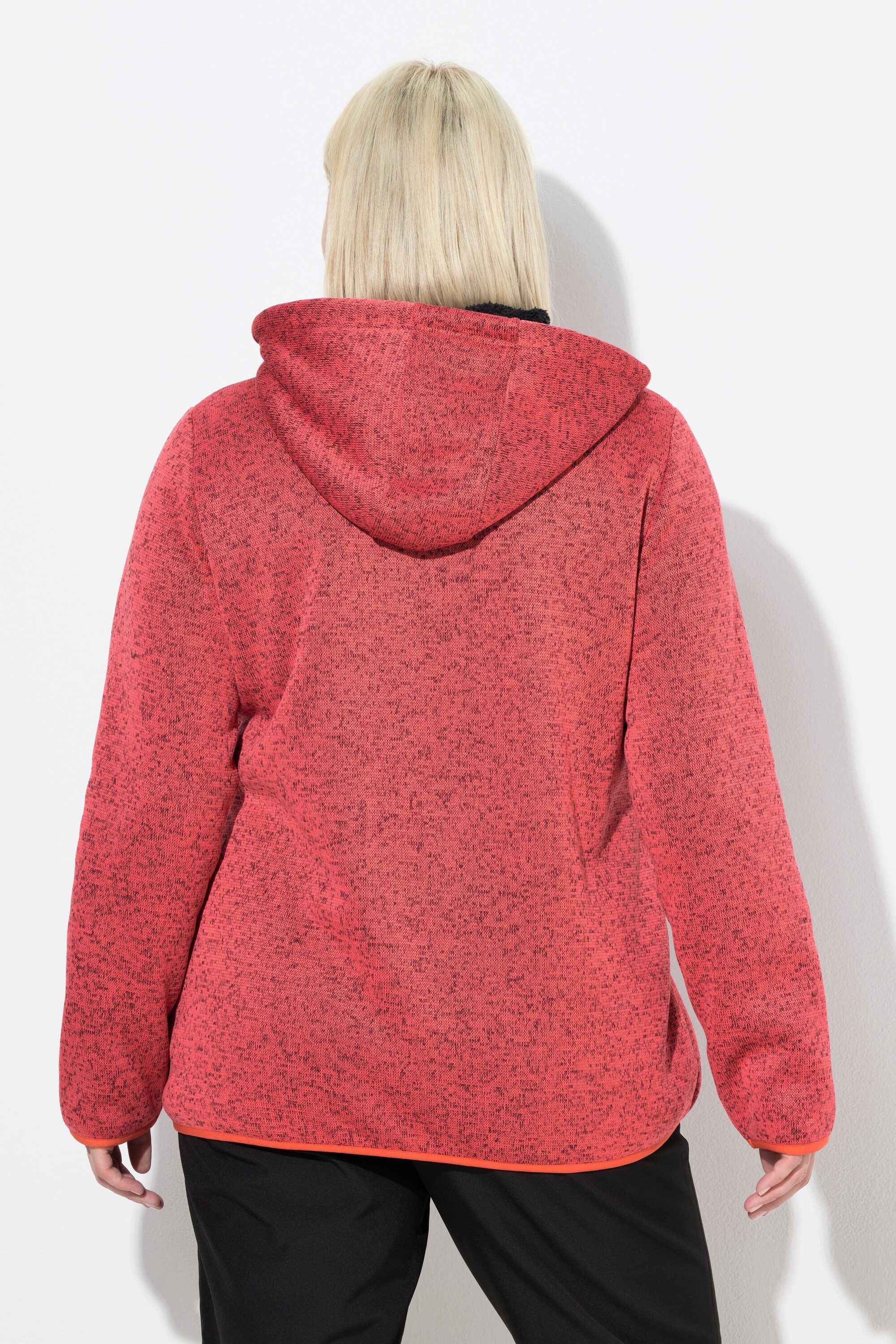 Ulla Popken Sweatjacke Strickfleece-Jacke Teddyfleece 2-Wege-Zipper