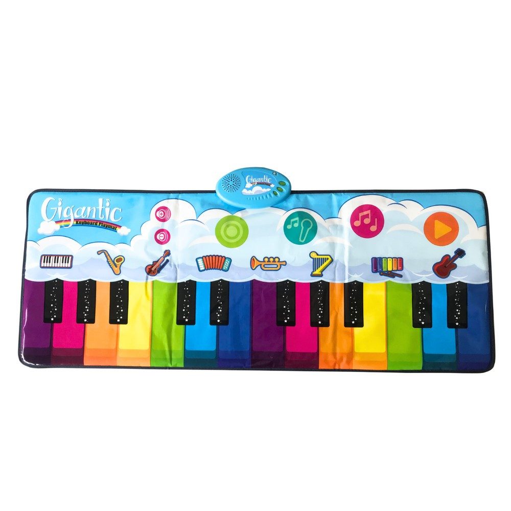 LEAN TOYS Musikmatte Klaviermatte Spielmatte Tanzmatte (Spar-Set, 1 St., 24 Tasten, 8 Instrumente, 10 Melodien, 4 Modi)