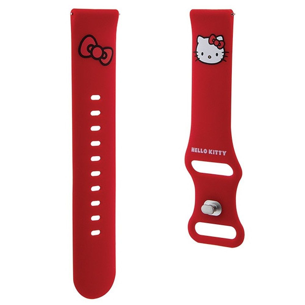 Hello Kitty Smartwatch-Armband Wechselarmband Sportarmband Ersatzarmband, Kitty-Motiv, weiches Silikon, 20 mm Stegbreite