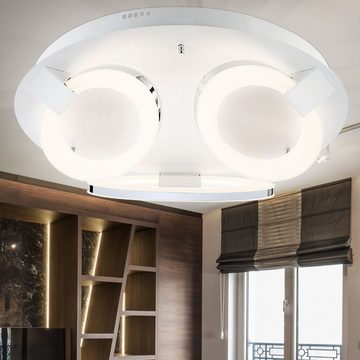 Globo LED Deckenleuchte, LED-Leuchtmittel fest verbaut, Warmweiß, Deckenleuchte Modern Design Deckenstrahler Ringe Deckenlampe oval, 3x