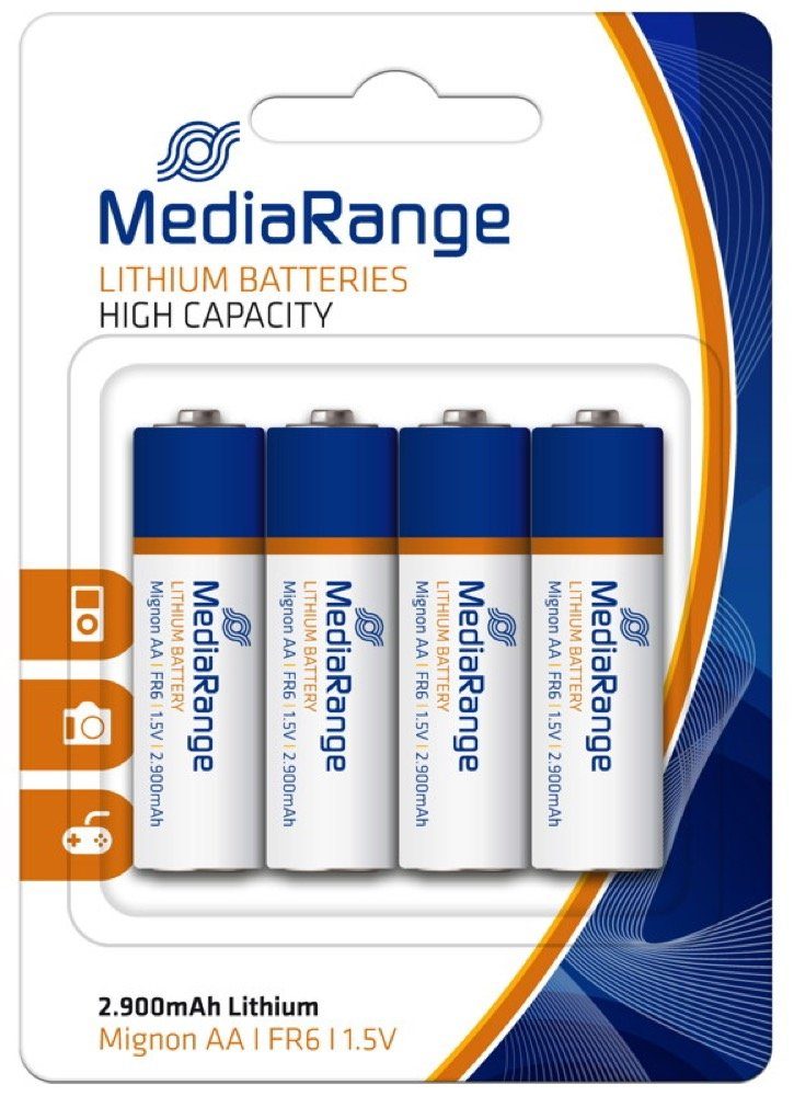Batterien 4 AA / Professional Lithium Batterie im Mediarange 4er Mignon Blister