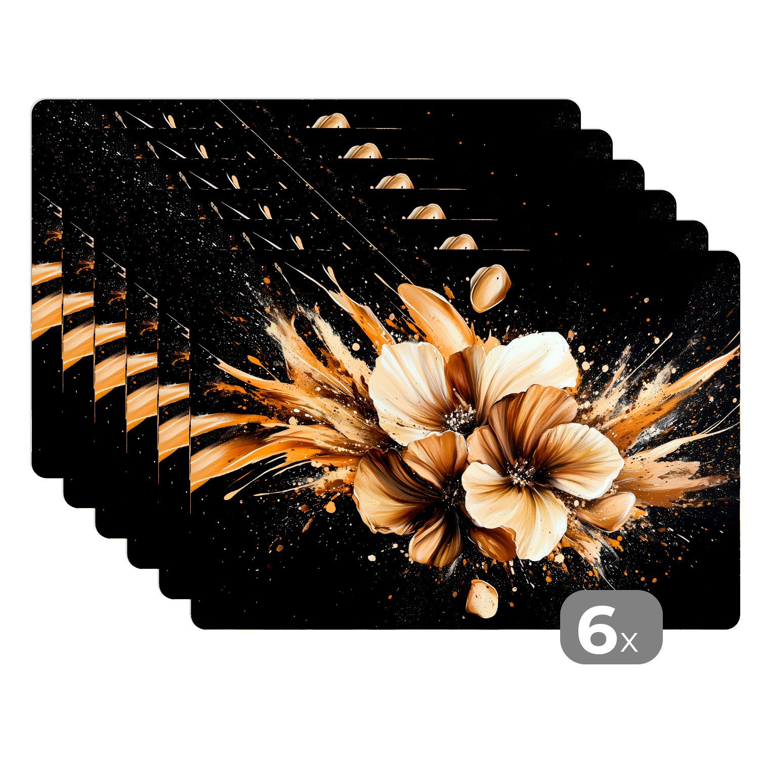MuchoWow Platzset Blumen - Gold - günstig online kaufen
