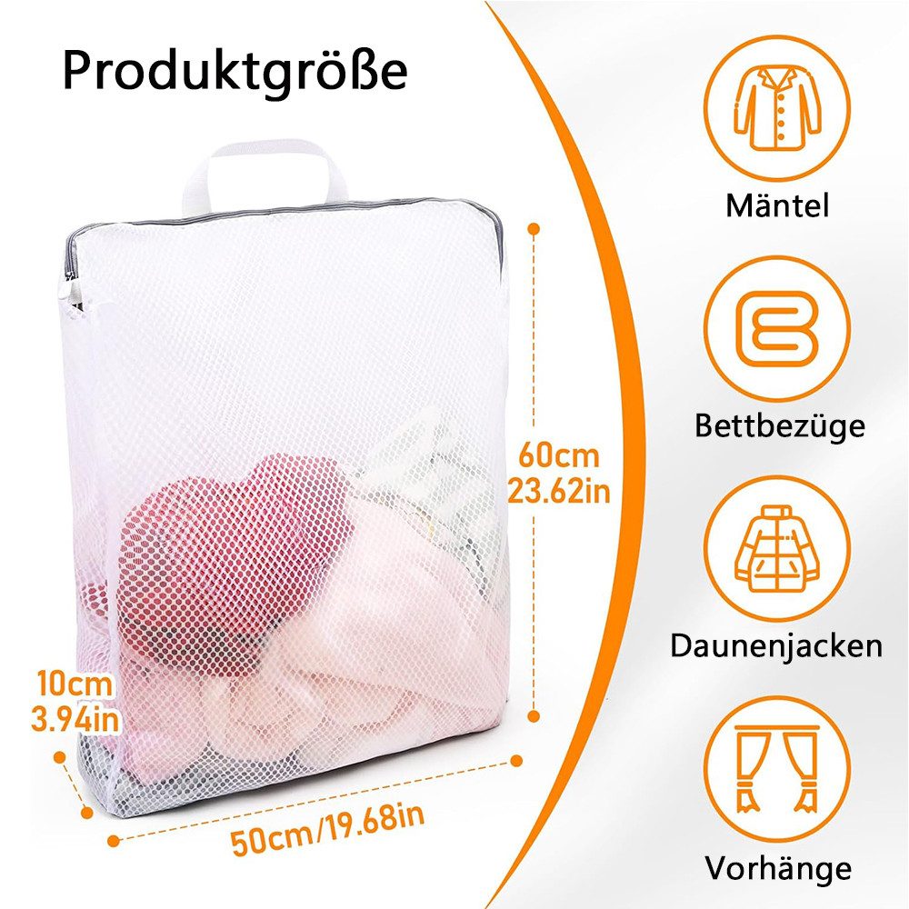 TUWENA Wäschenetz 4 Stück Wäschenetz für Waschmaschine, Wäschesack mit Reißverschluss,(4-St), Wiederverwendbare Wäschesäcke für Unterwäsche, Blusen, Pullover,Schals