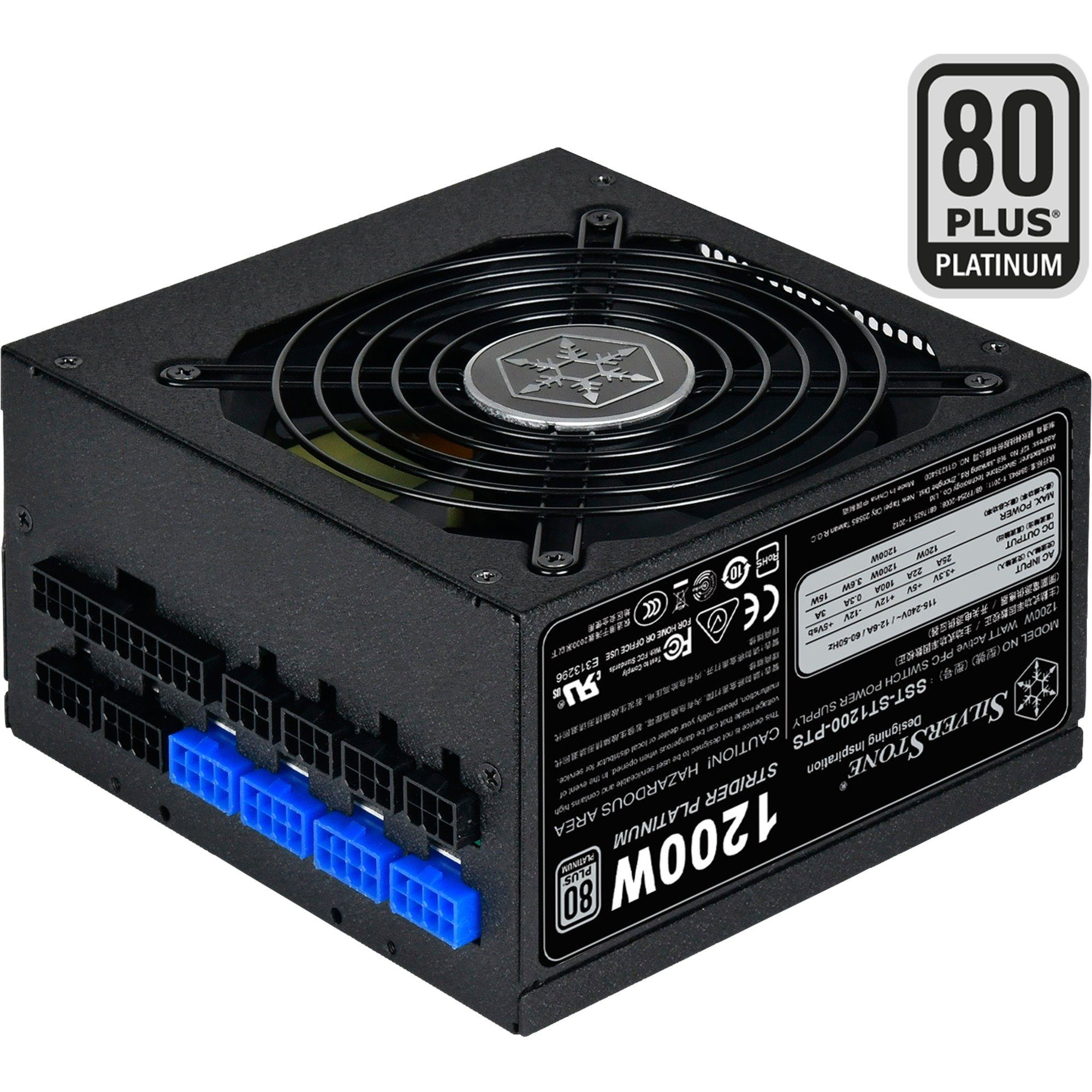 Silverstone SilverStone SST-ST1200-PTS 1200W, PC-Netzteil, (8x PC-Netzteil (80 PLUS Platinum)