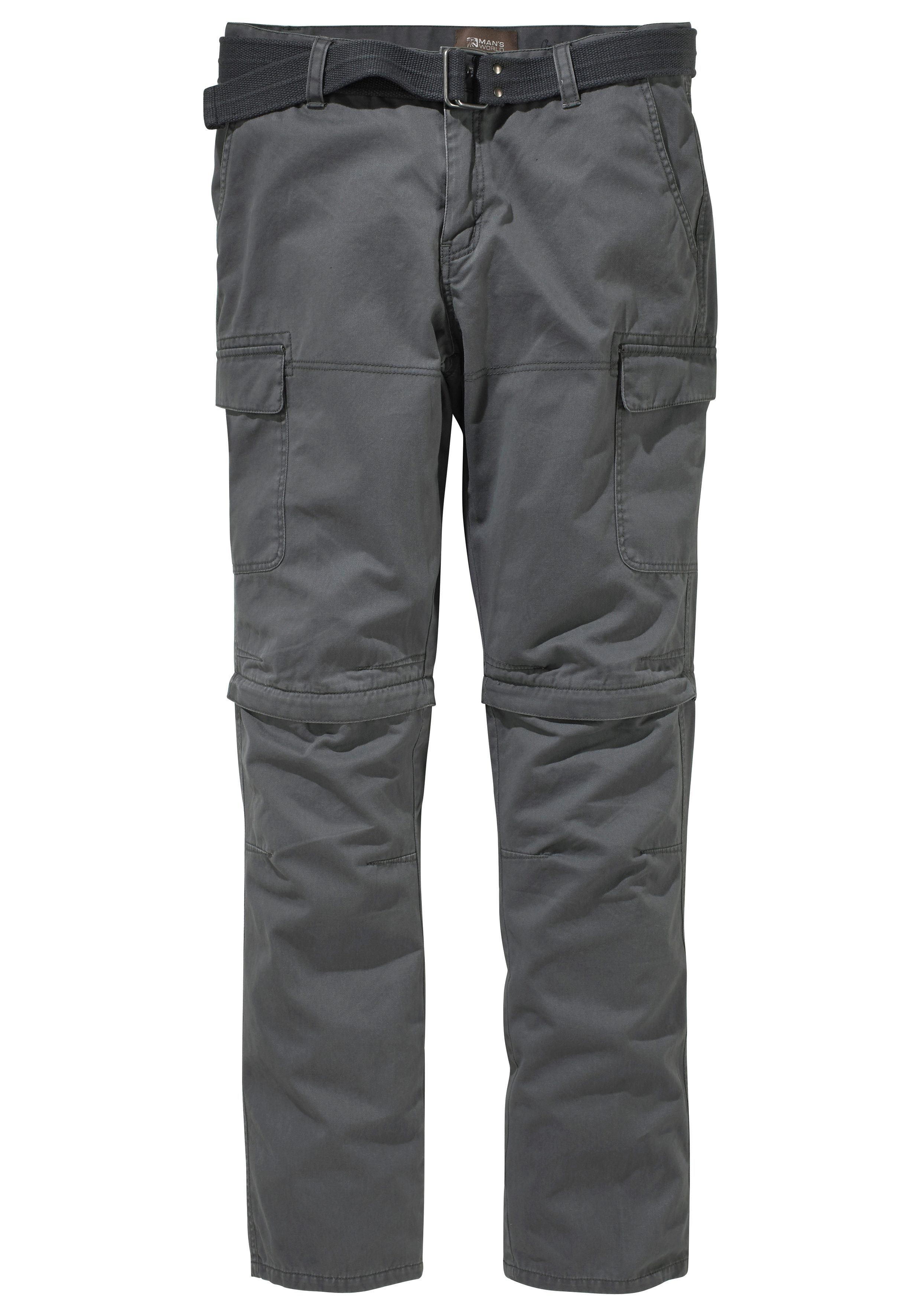 Gürtel) grau (Set, Man's Funktion mit Zip-Off mit World Cargohose