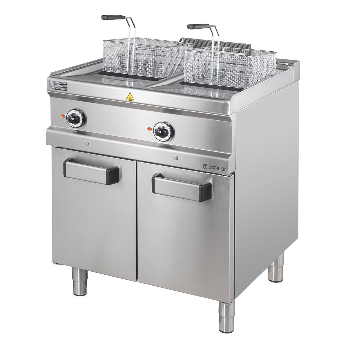 GastroHero Fritteuse Elektro Doppel Fritteuse 2x13 Liter 18 kW Edelstahl Gastro, 18000 W
