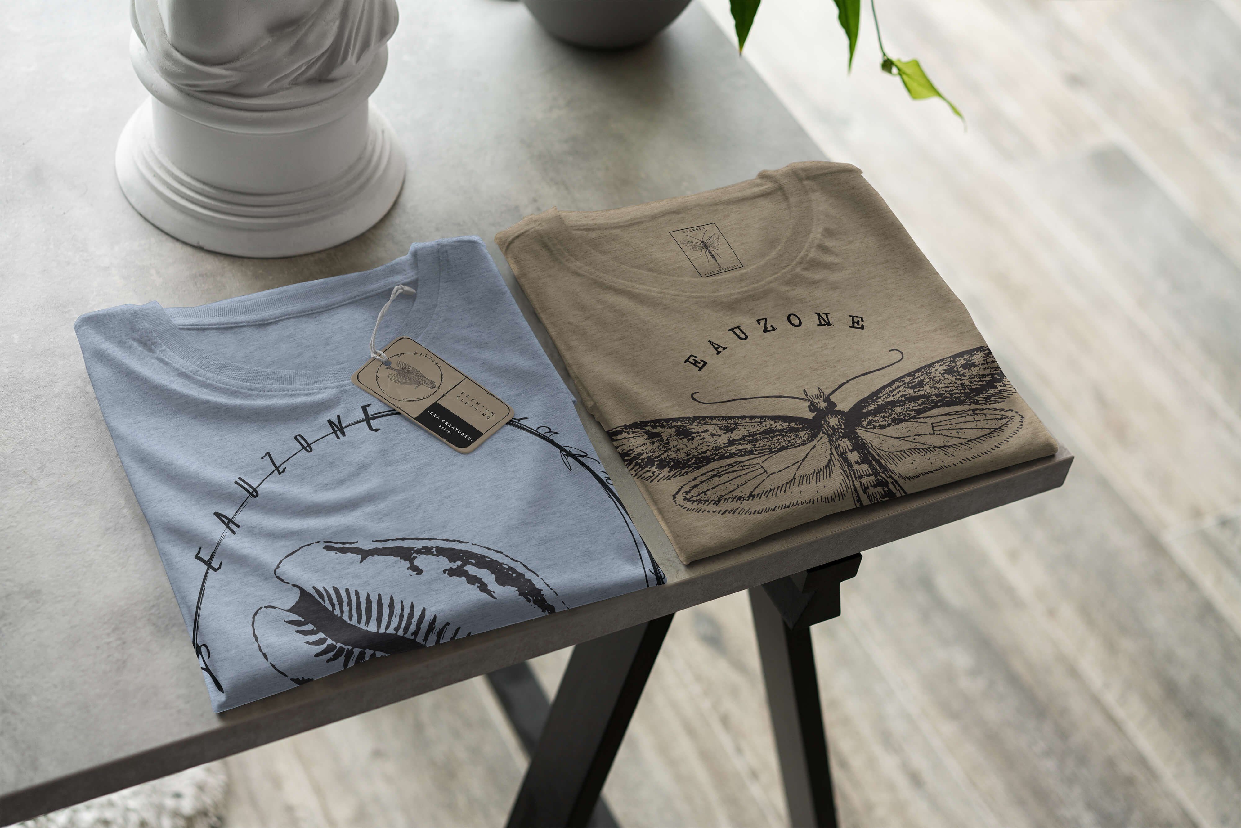 Tiefsee und Struktur / Schnitt T-Shirt Sinus feine Creatures, sportlicher Sea Stonewash Serie: - T-Shirt Sea 008 Denim Art Fische