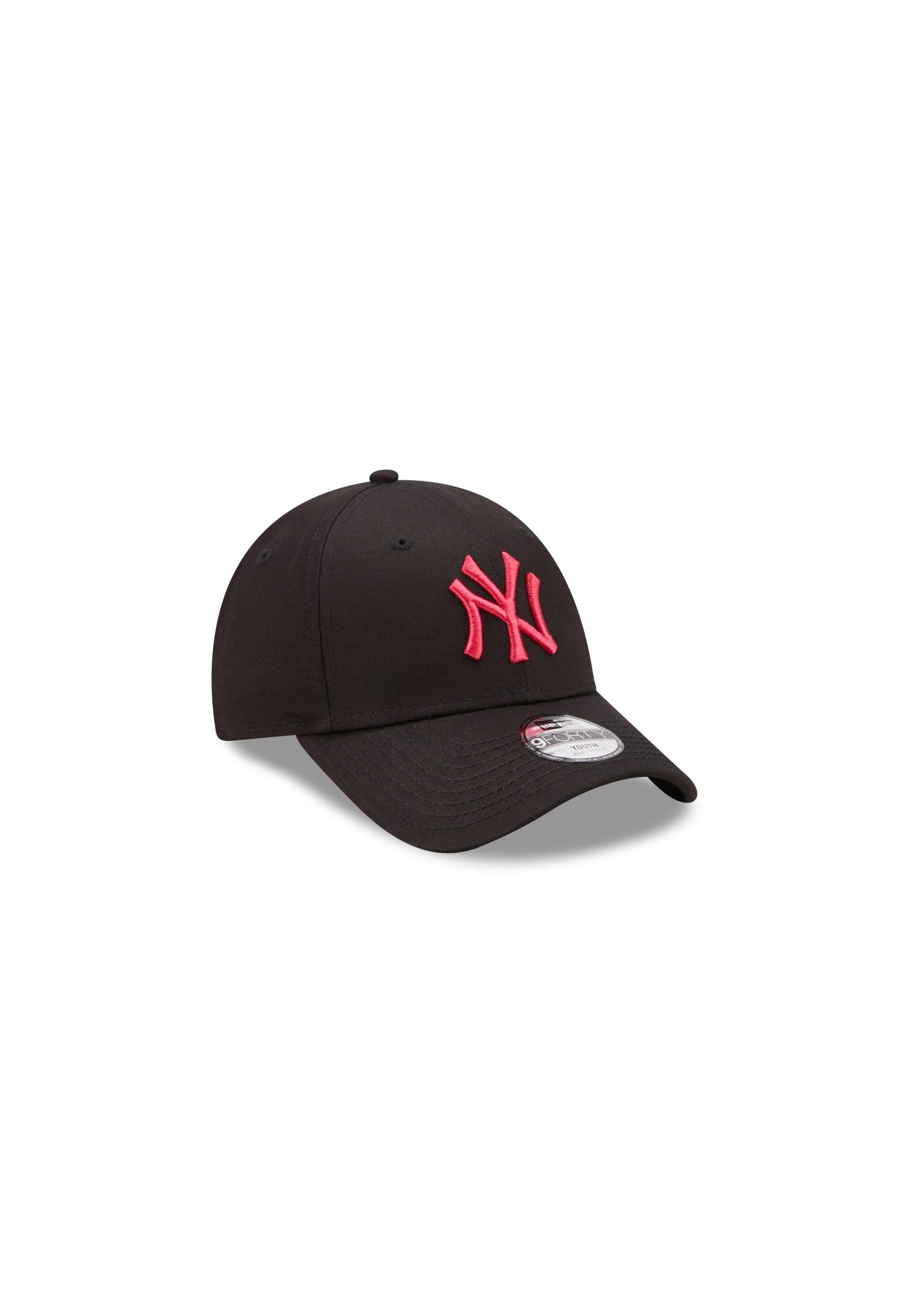 New Era Baseball Cap New York Yankees MLB League Essential Black Bright Red 9Forty Adjustab (1-St)