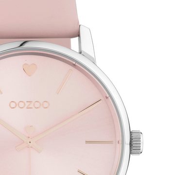 OOZOO Quarzuhr Damen Uhr C10926 Armbanduhr Rosa Lederband 40 mm