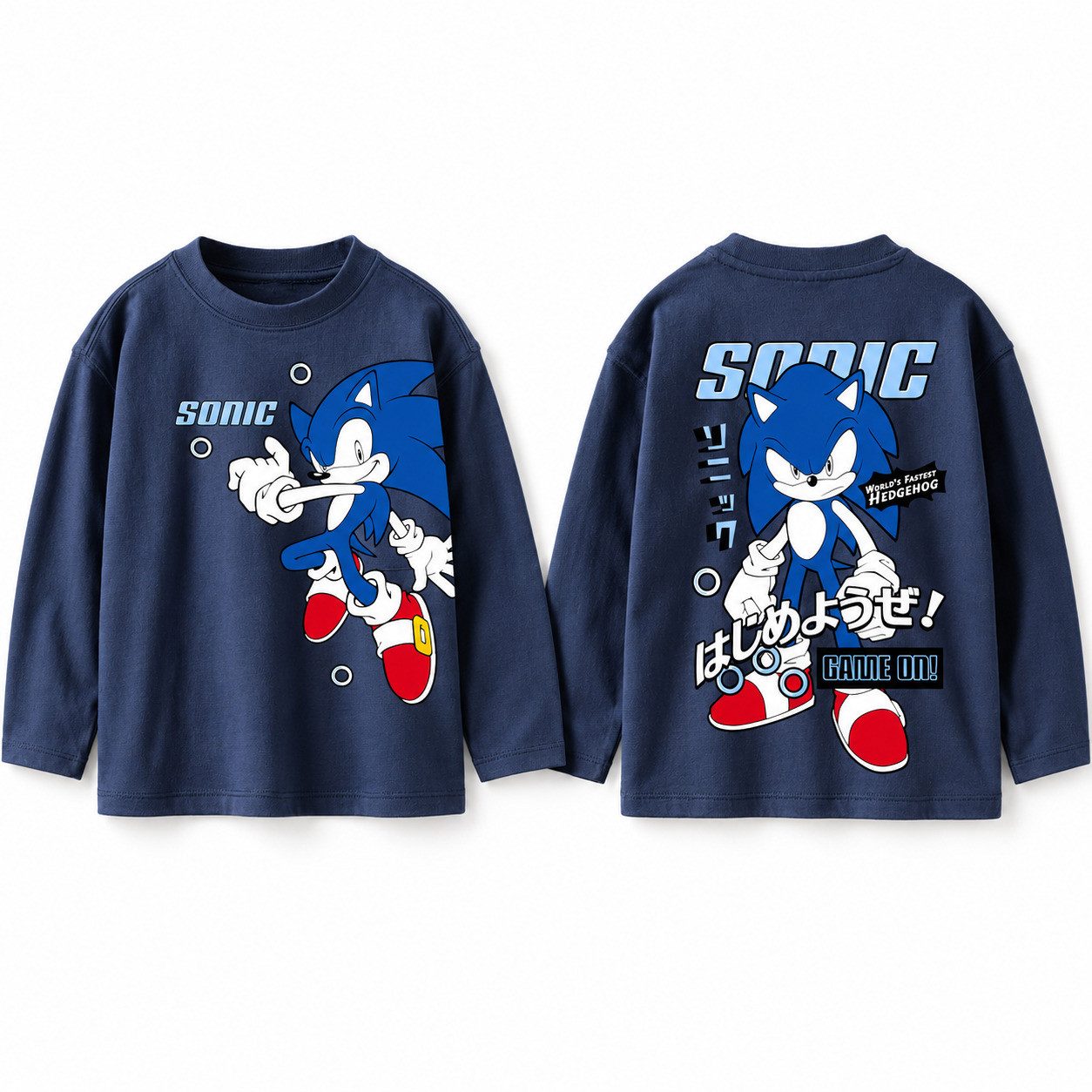 Sonic The Hedgehog Langarmshirt Sonic The Hedgehog Kinder Junge langarm Shirt Langarmshirt Gr. 98-128 100% Baumwolle