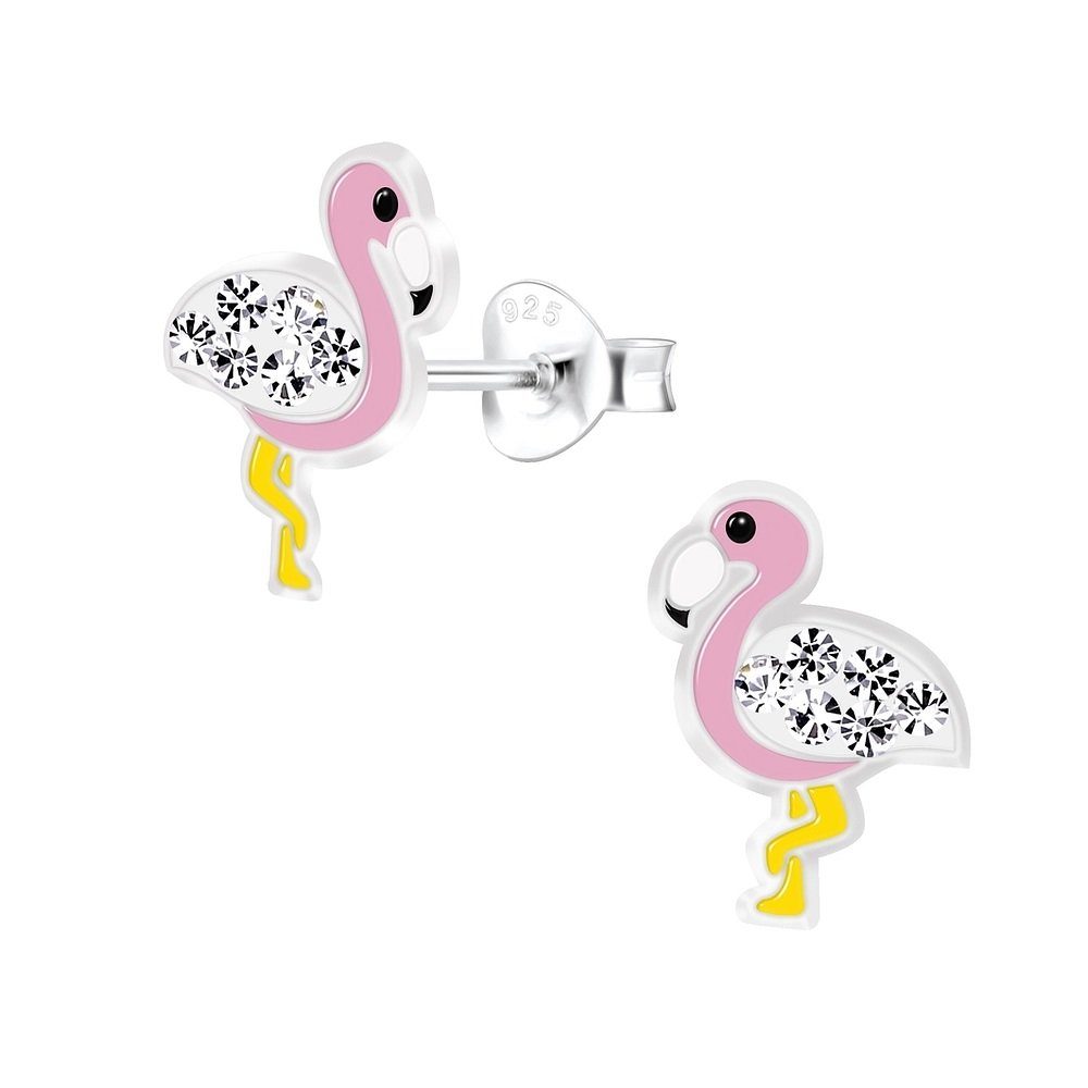 ALEXANDER YORK pink, Paar FLAMINGO Ohrstecker Zirkonia (Ohrstecker) 2-tlg