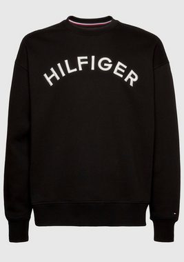 Tommy Hilfiger Sweatshirt HILFIGER ARCHED CREWNECK mit Rippbündchen