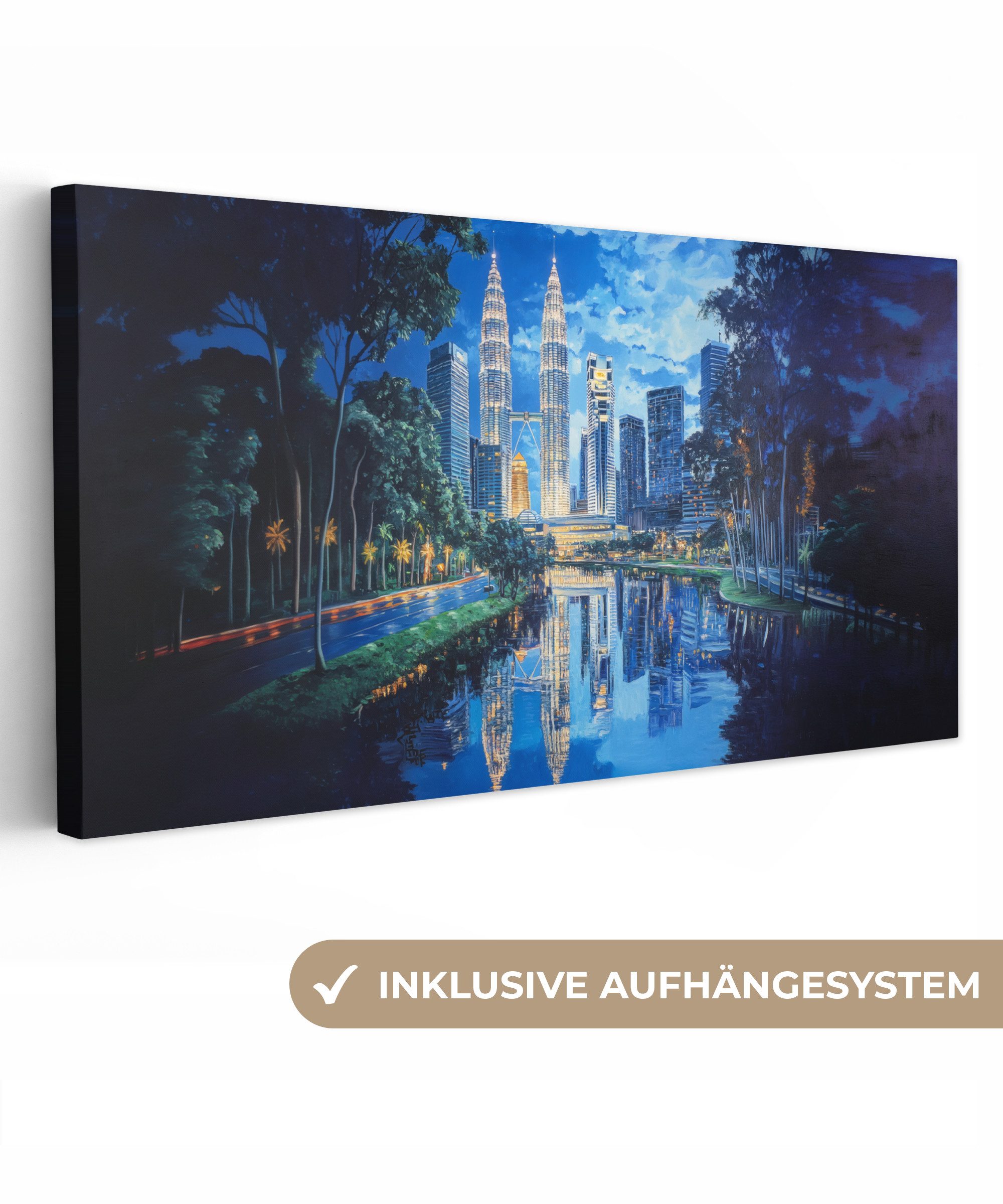 OneMillionCanvasses® Leinwandbild Panorama Stadt Kuala Lumpur günstig online kaufen