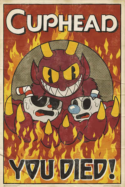 Grupo Erik Poster Cuphead Poster You Died! 61 x 91,5 cm