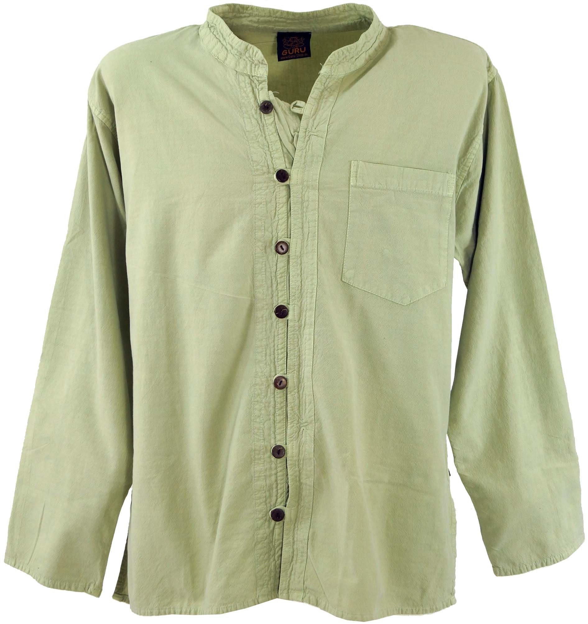 Guru-Shop Hemd & Shirt Freizeithemd, Yoga Hemd, Hippie, Goa Hemd -.. Ethno Style, alternative Bekleidung