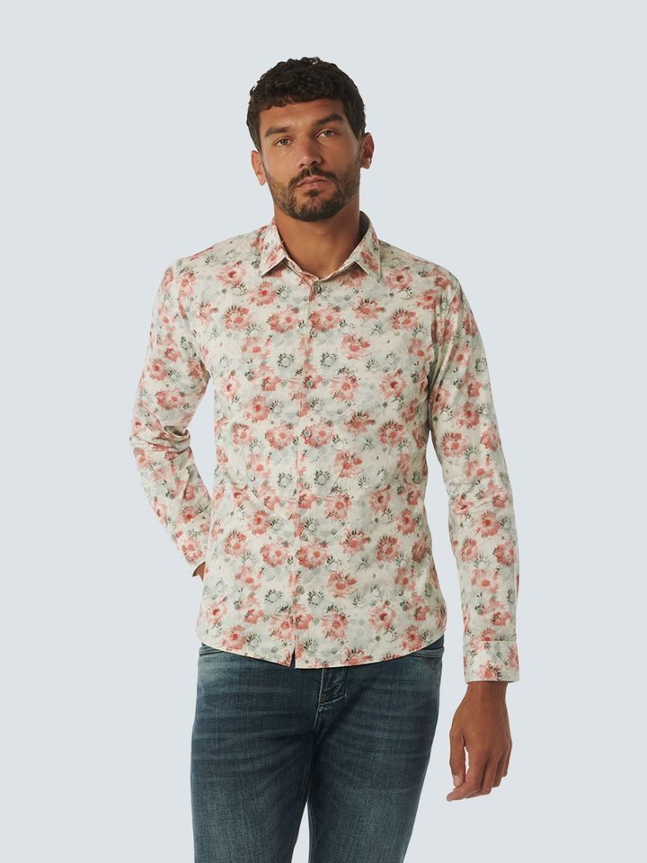 Langarmhemd - Print Hemd - Freizeithemd Herren - modern fit - Allover Printed