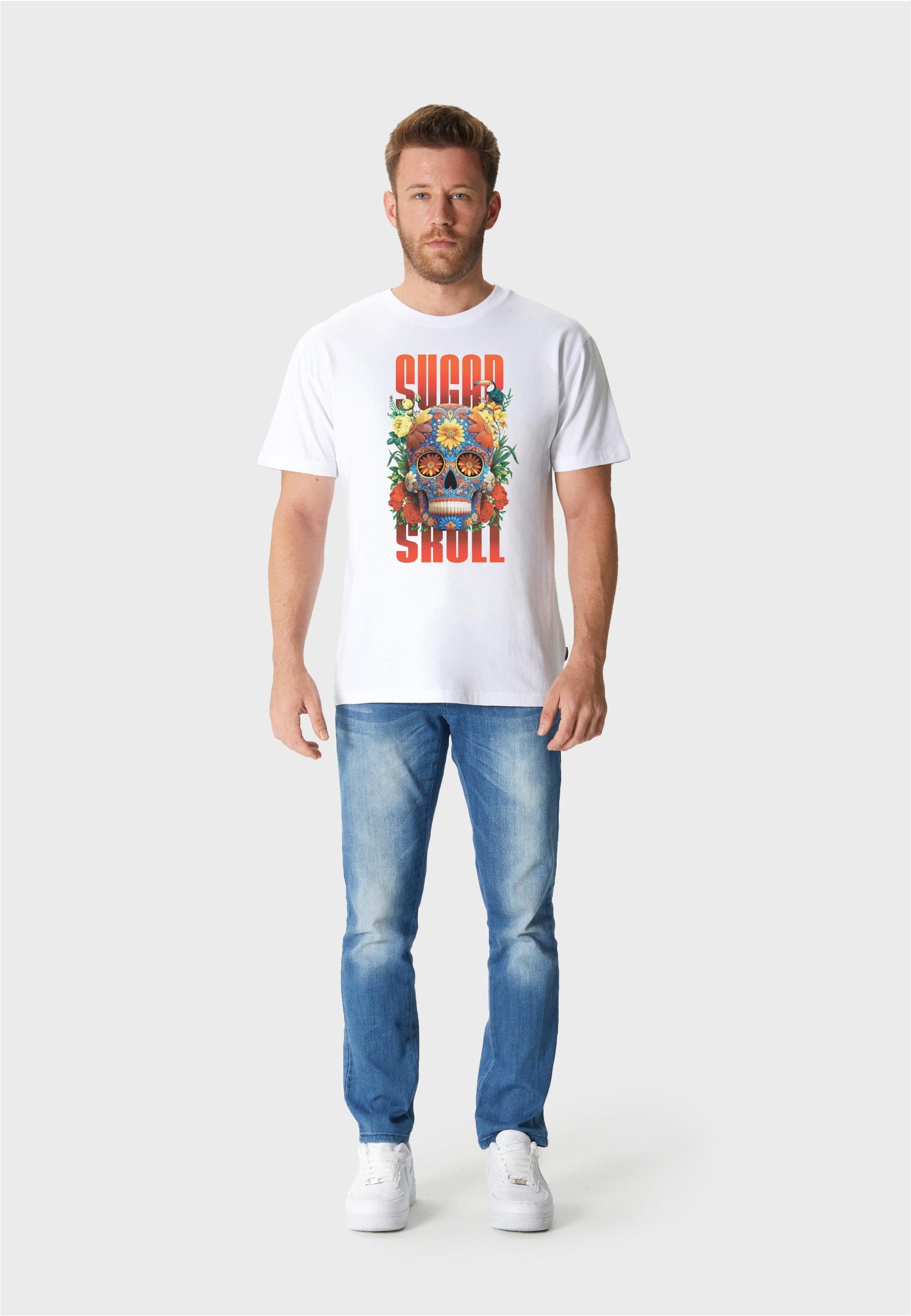 Oldskull T-Shirt Xtreme Sugar Skull Graphic im angesagten Vintage-Stil