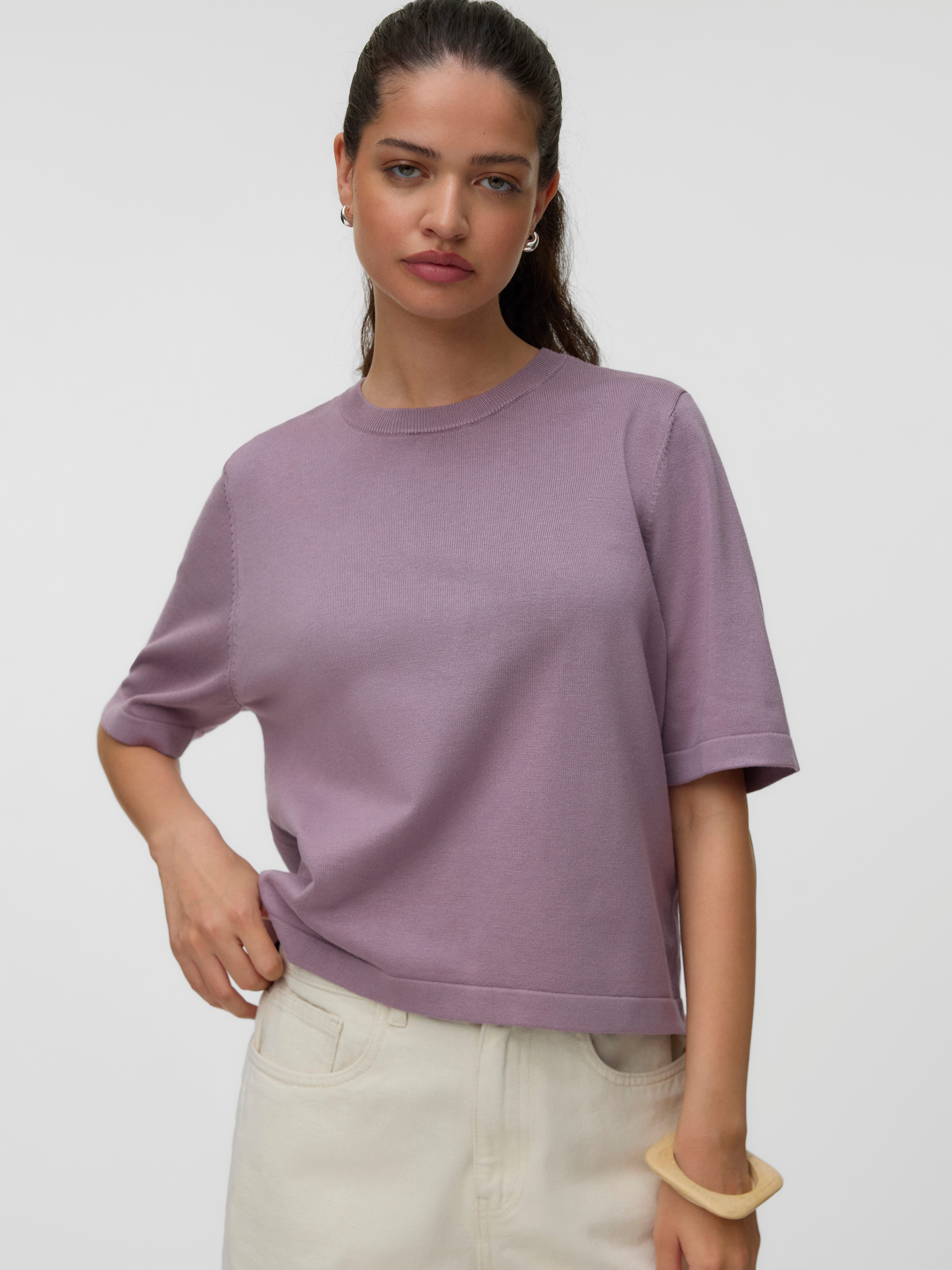 Vero Moda Kurzarmpullover VMSILJE 2/4 O-NCK OVERSIZE PULL GA NOOS Viskosemischung, oversize