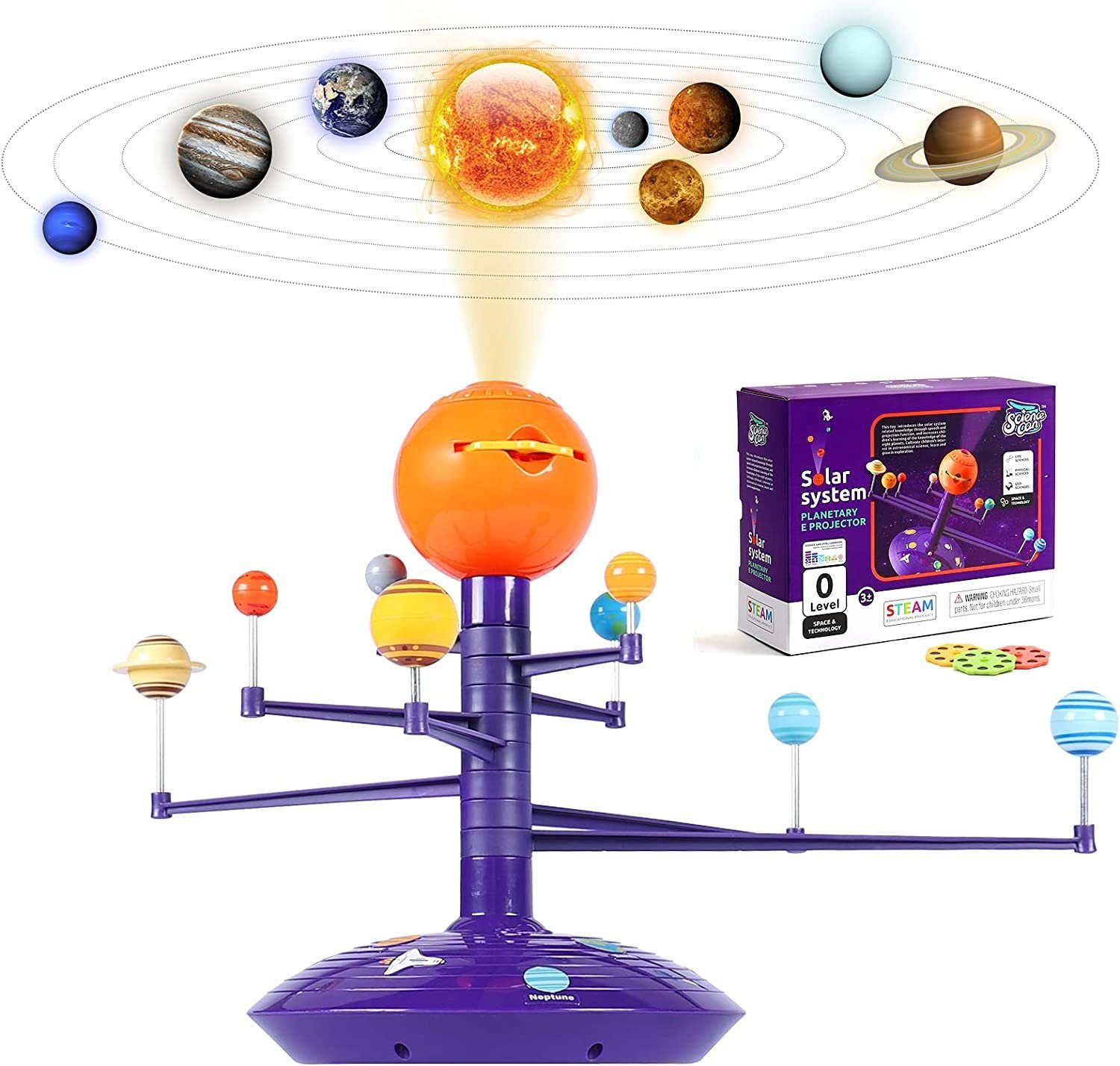 Inshow Modellbausatz Planeten modell des Sonnensystems dreht acht astronomische Apparate