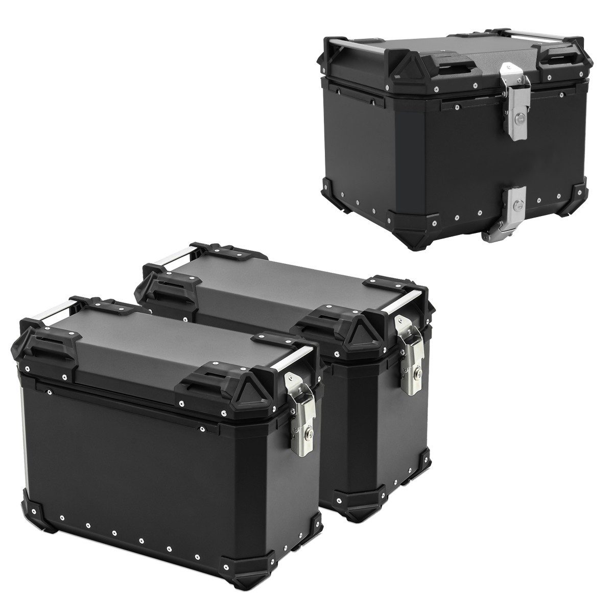 Bagtecs Kofferset Motorrad Alukoffer Set / Aluminium Seitenkoffer XW38 + Topcase XB55 sc