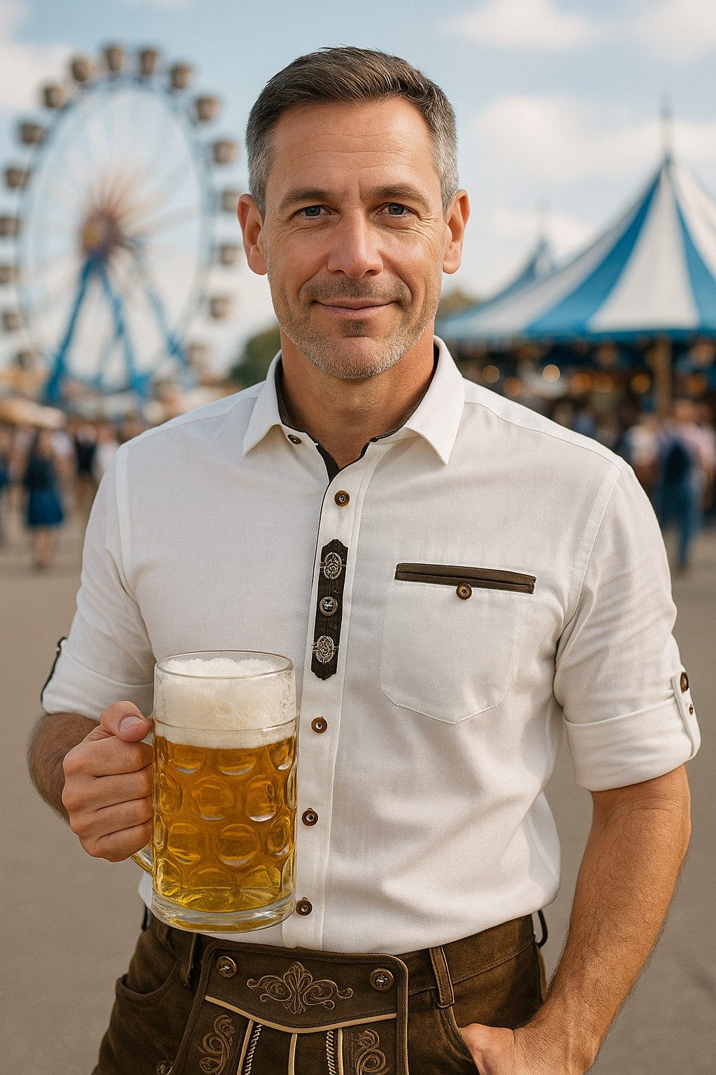 OS Trachten Outdoorhemd Trachtenhemd "Zierteile" weiß Herren Oktoberfest/Wi günstig online kaufen