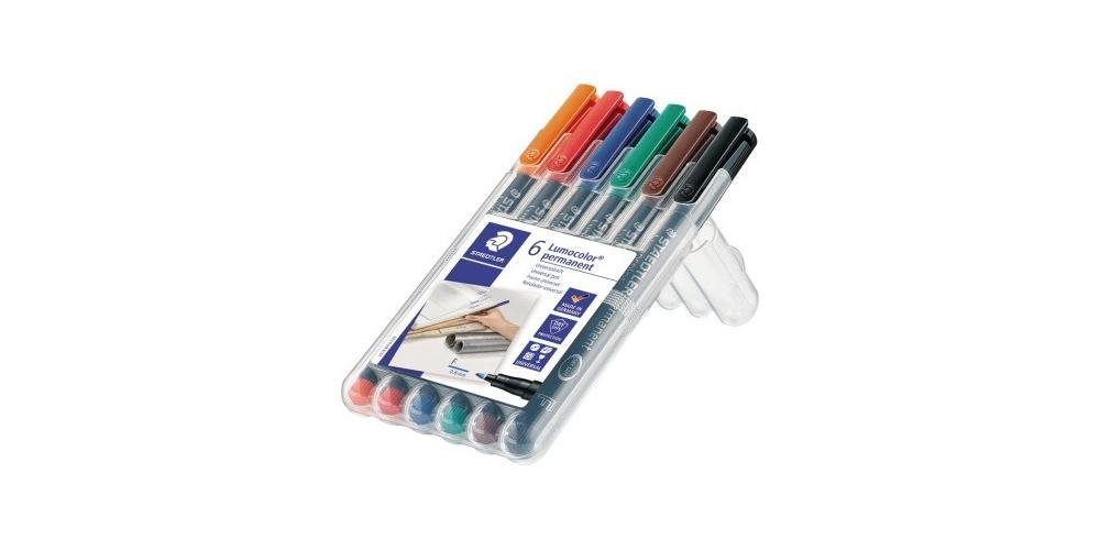 permanent schwarz 318 blau, grün, rot, Folienstift 0,6 Lumocolor® mm Schreibfarbe: STAEDTLER Folienstift Strichstärke: