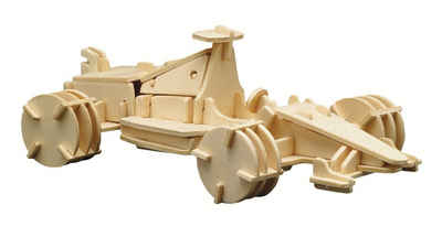 Pebaro 3D-Puzzle Holzbausatz Rennwagen II, 850/8, 87 Puzzleteile