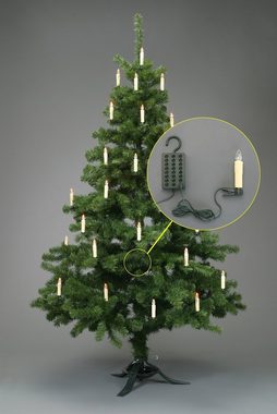 TRANGO LED-Lichterkette, 24-flammig, 340047 LED Weihnachtskerzen 24x warmweiß Kerzen IP44 Außen Stecksystem