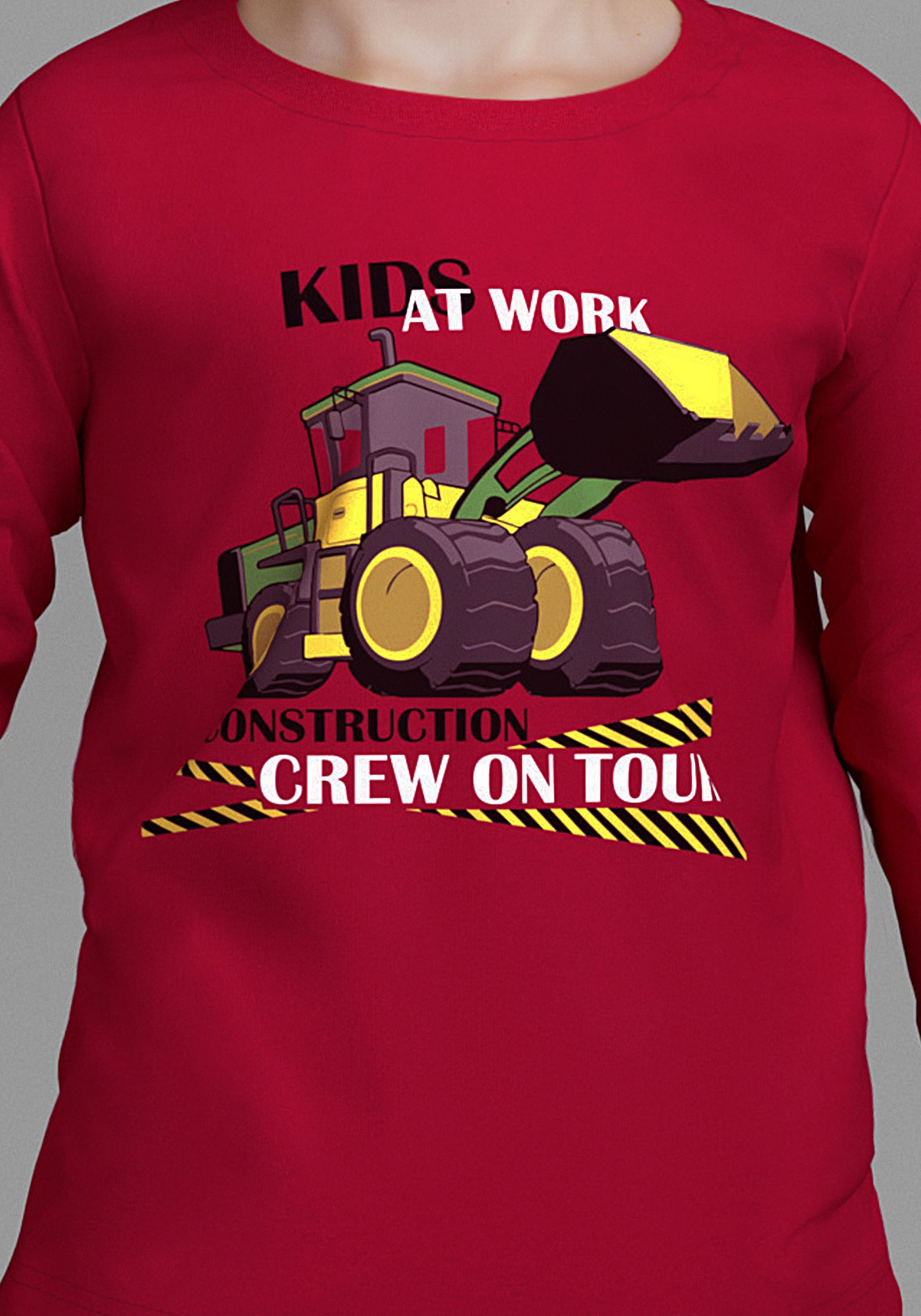 KIDSWORLD Langarmshirt CONSTRUCTION crew on tour Cooler Bagger Druck