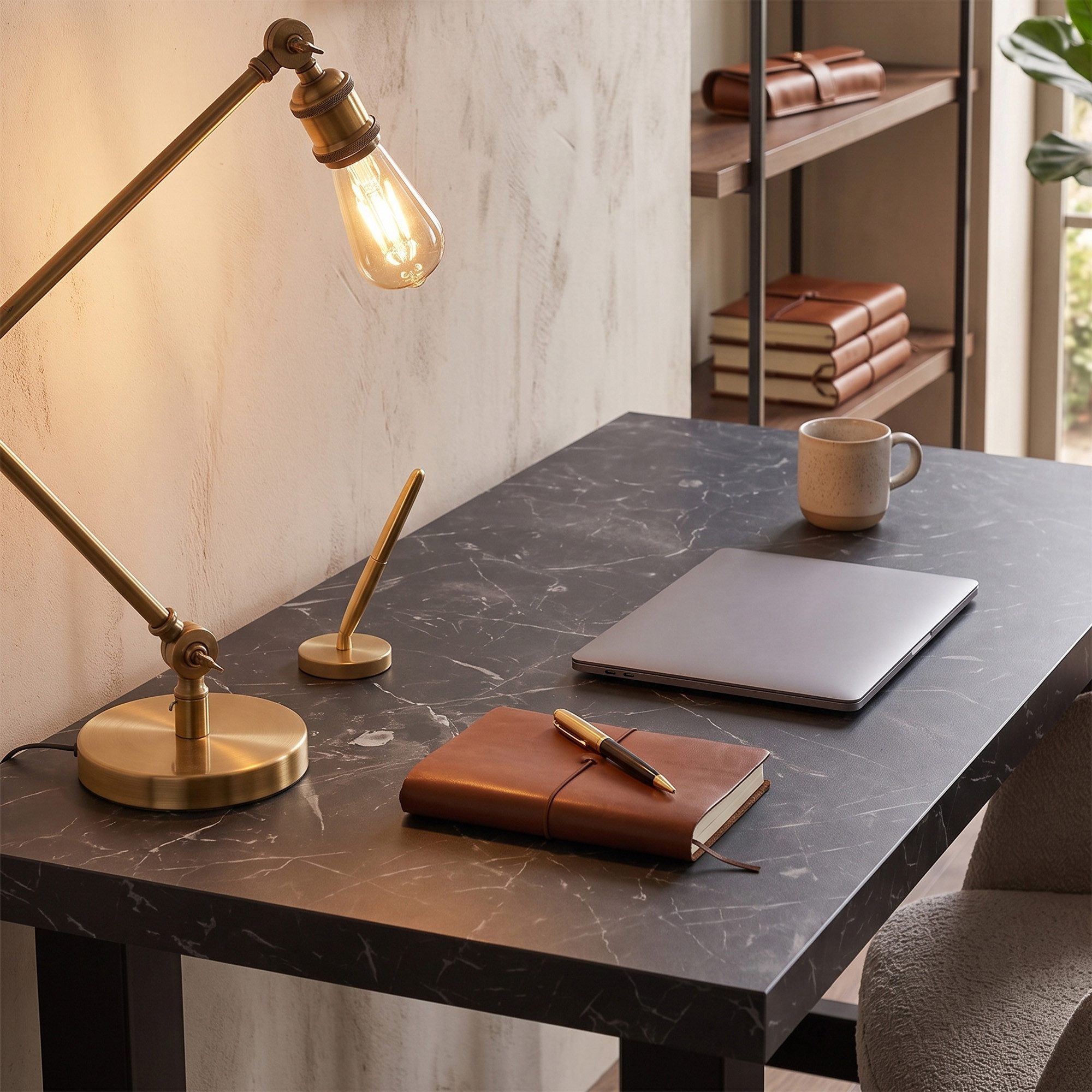 DUBI Möbel Schreibtisch THOR, Stabiler Schreibtisch für Home Office & Gaming - Industrial, 120/160cm