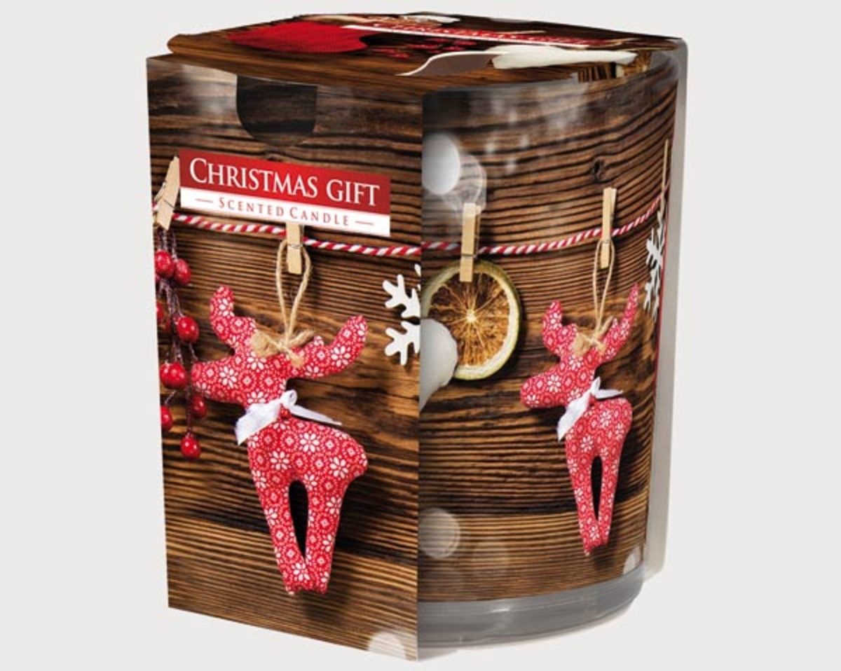 BISPOL Duftkerze Duftkerze Motivglas Christmas Gift 120gr Wachs (1-tlg)