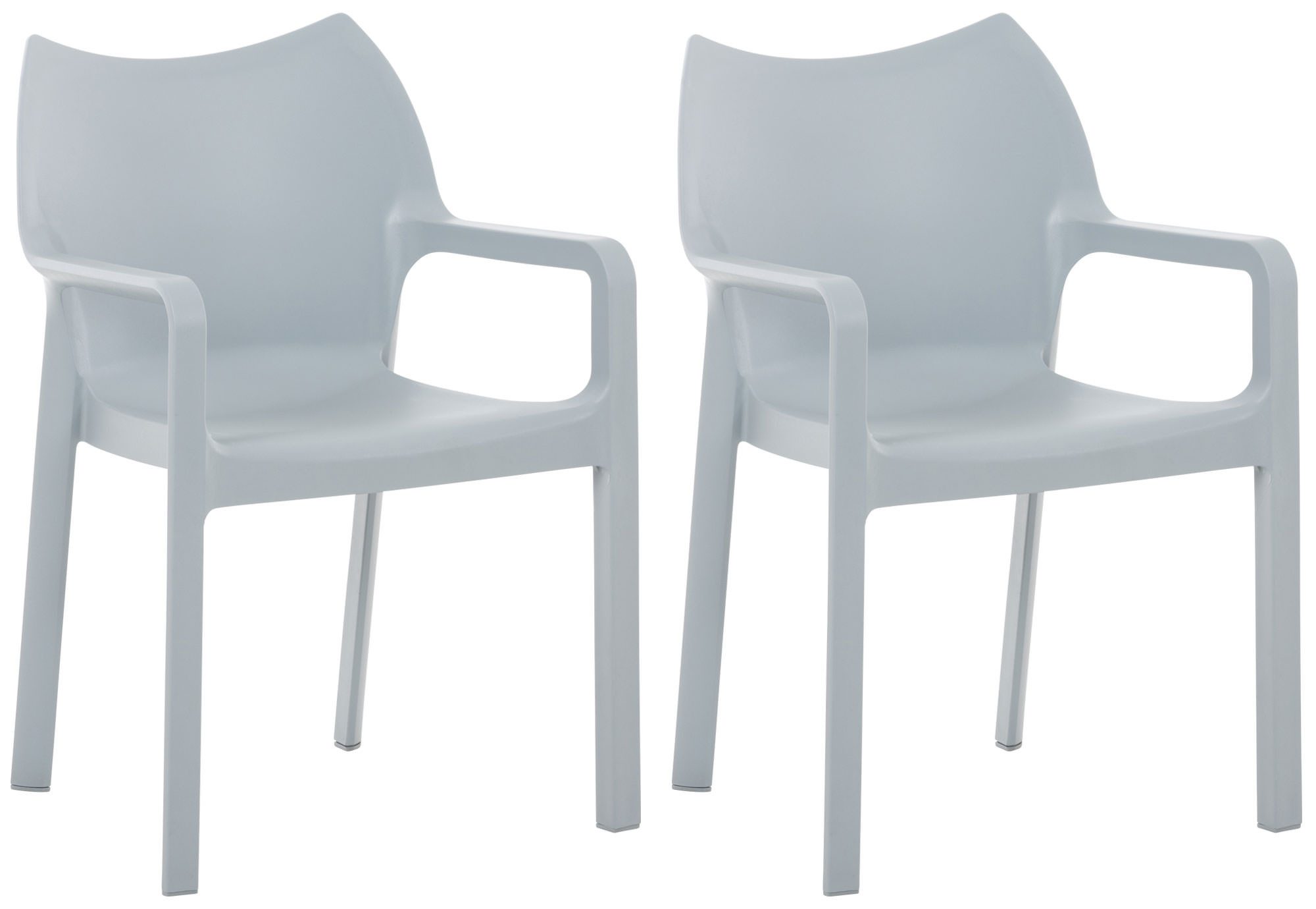 furnicato Stapelstuhl Diva 2er-Set 84x57x53 cm hellgrau (1 St)