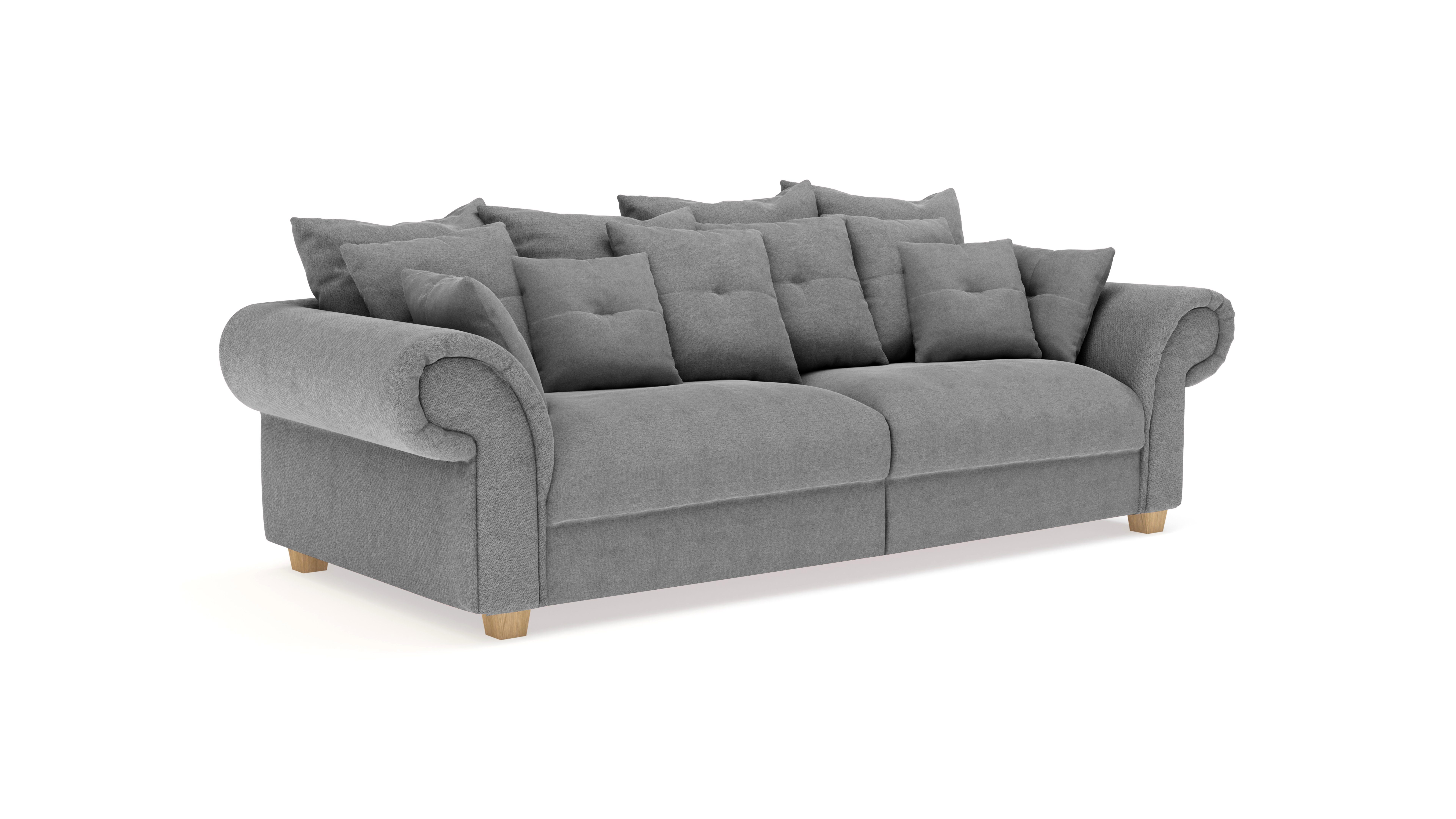 Sofa London, Stoff Dark Stoffsofa Grey Polstercouch Polstersofa, Sofa Big-Sofa Dreams Strukturstoff, Webstoff,