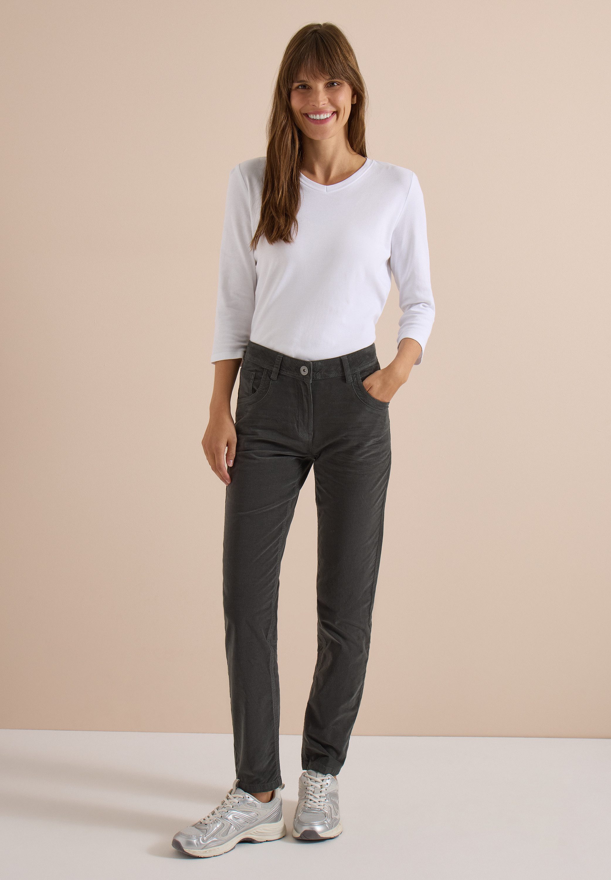 CECIL 5-Pocket-Hose in Cord-Optik