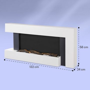 Klarstein Elektrokamin Studio Light & Fire, elektrischer Kamin mit Heizfunktion Heizlüfter elektrischer Kaminofen