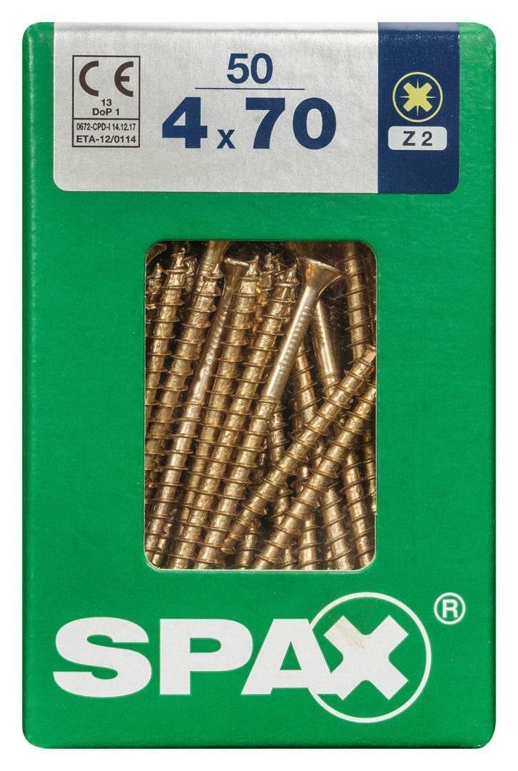 SPAX Holzbauschraube Spax Universalschrauben 4.0 x 70 mm PZ 2 - 50 Stk.